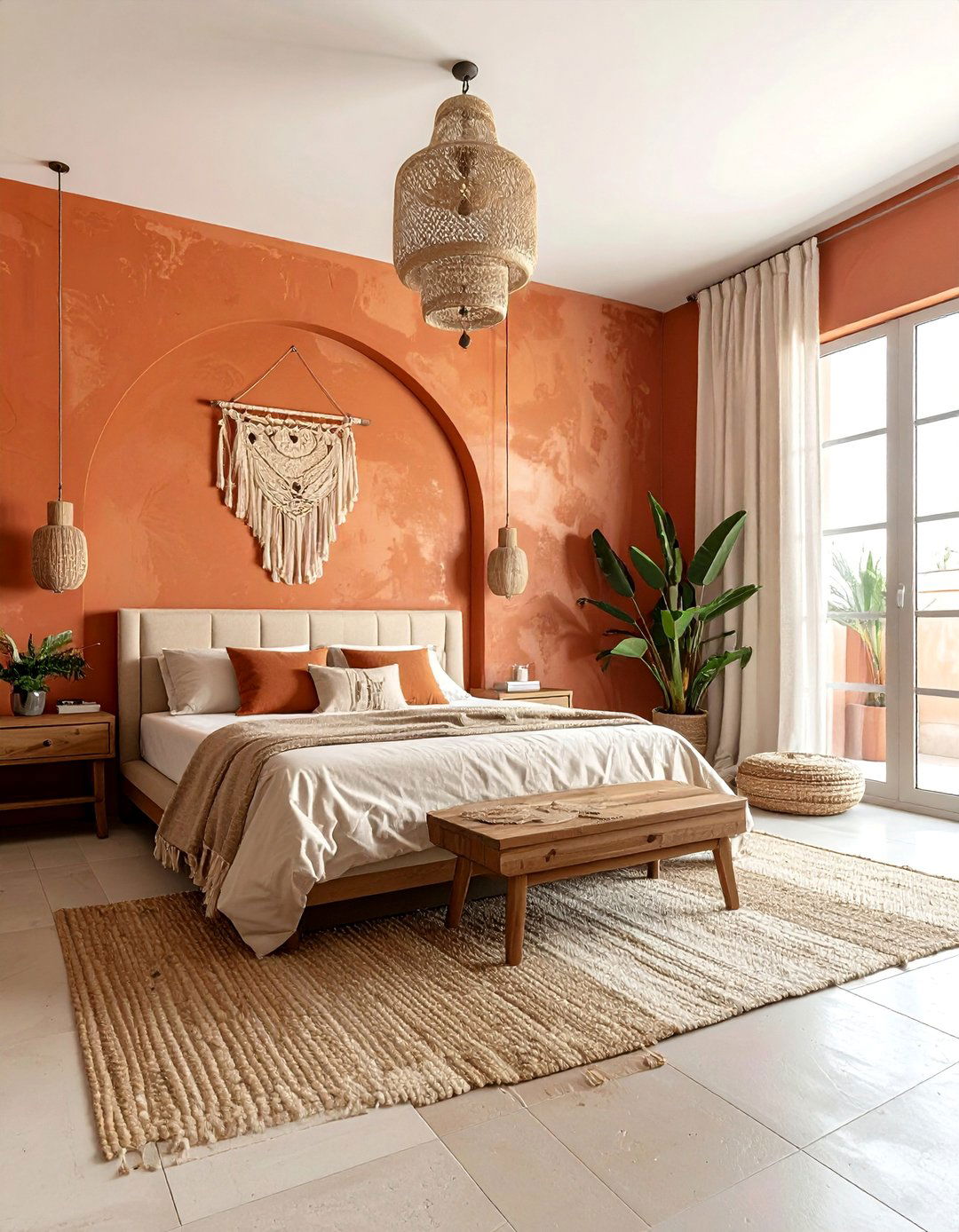 Bohemian Moroccan Bedroom with Terracotta and Earthy Tones - 20 Bohemian Moroccan Bedroom Ideas for a Cozy Retreat