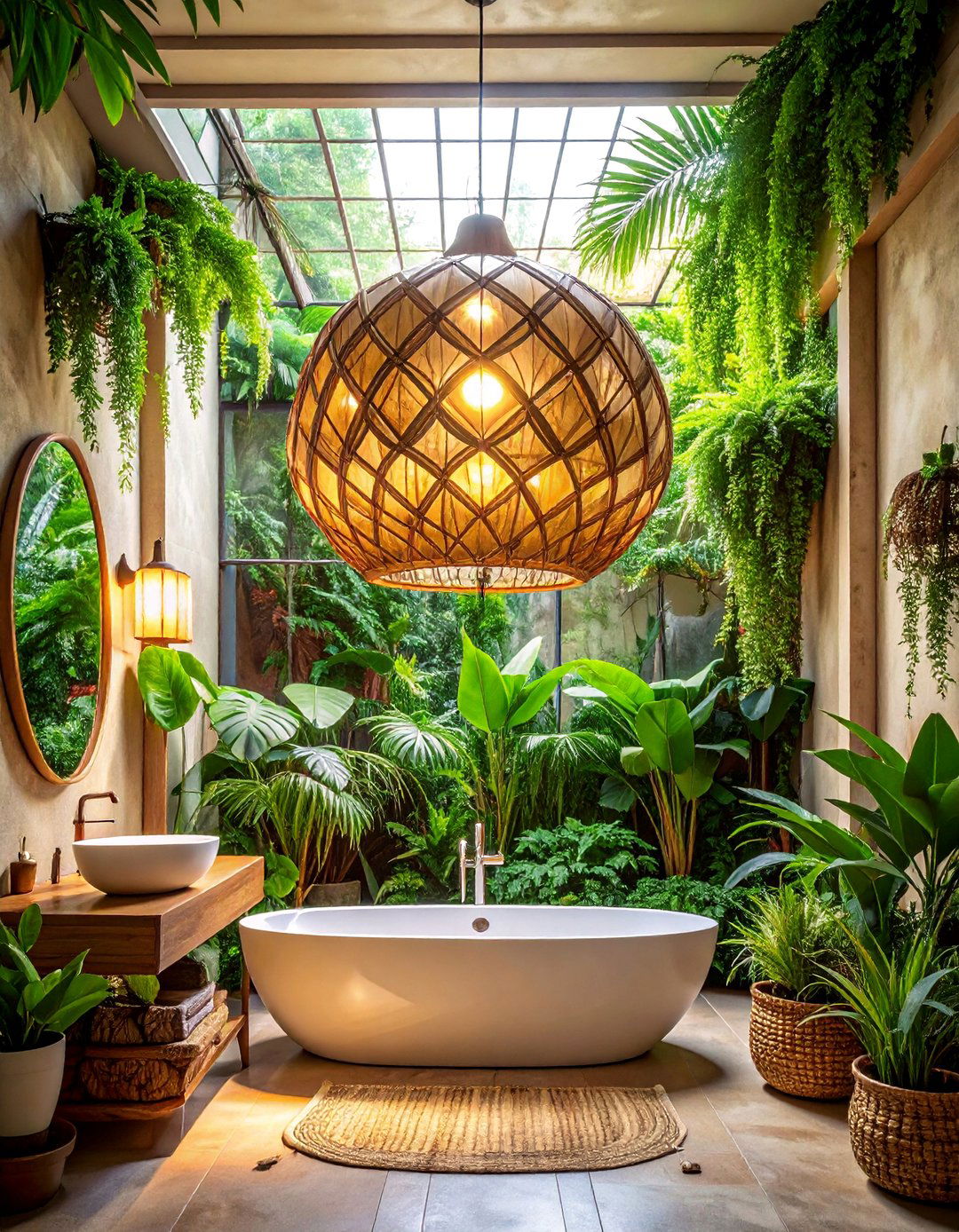 Bohemian Rattan Bathroom Chandelier - 20 Bathroom Chandelier Ideas for a Luxurious Touch
