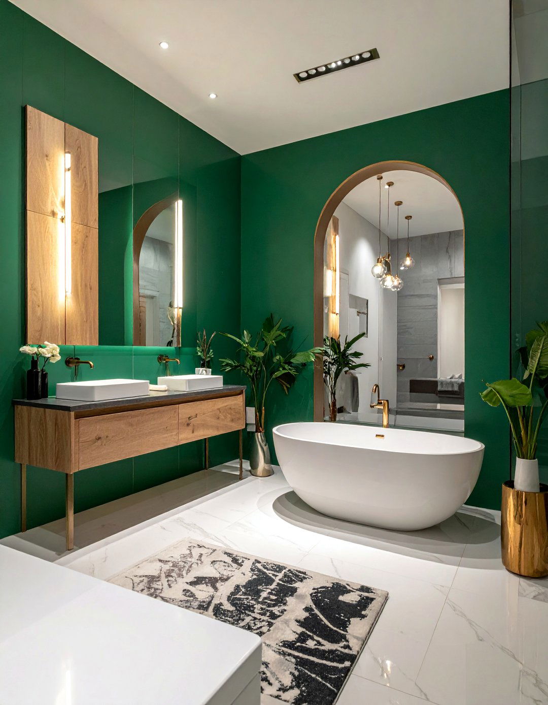 Bold Color Statement Walls - 40 Elegant Primary Bathroom Ideas for a Luxurious Space