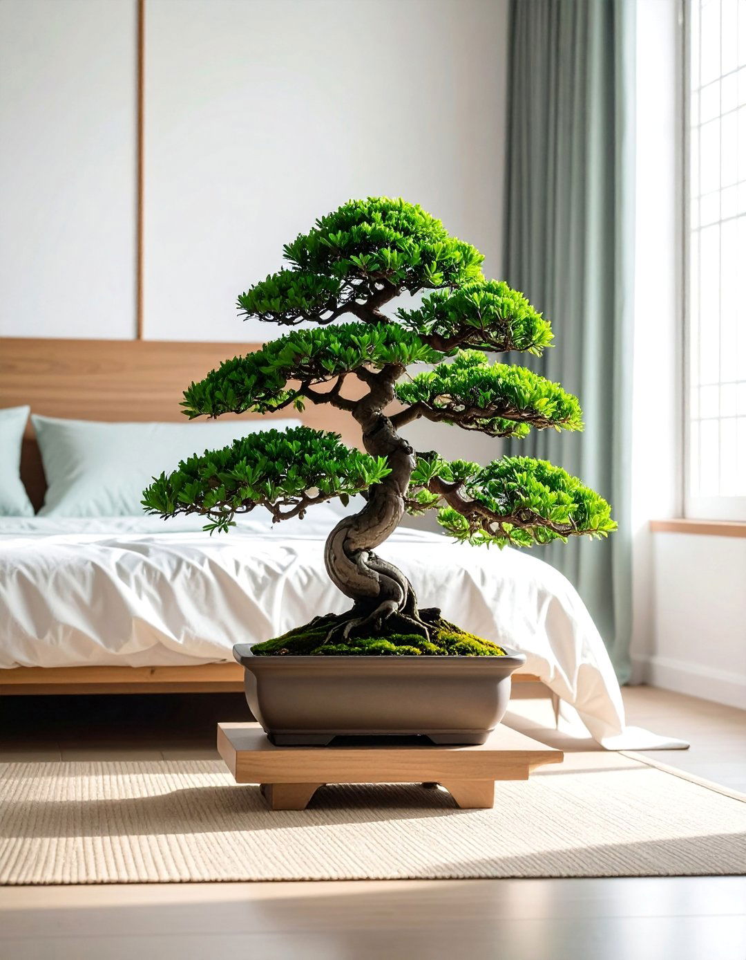 Bonsai Trees and Ikebana Arrangements in an Asian Bedroom - 20 Asian Bedroom Ideas for a Serene and Stylish Space