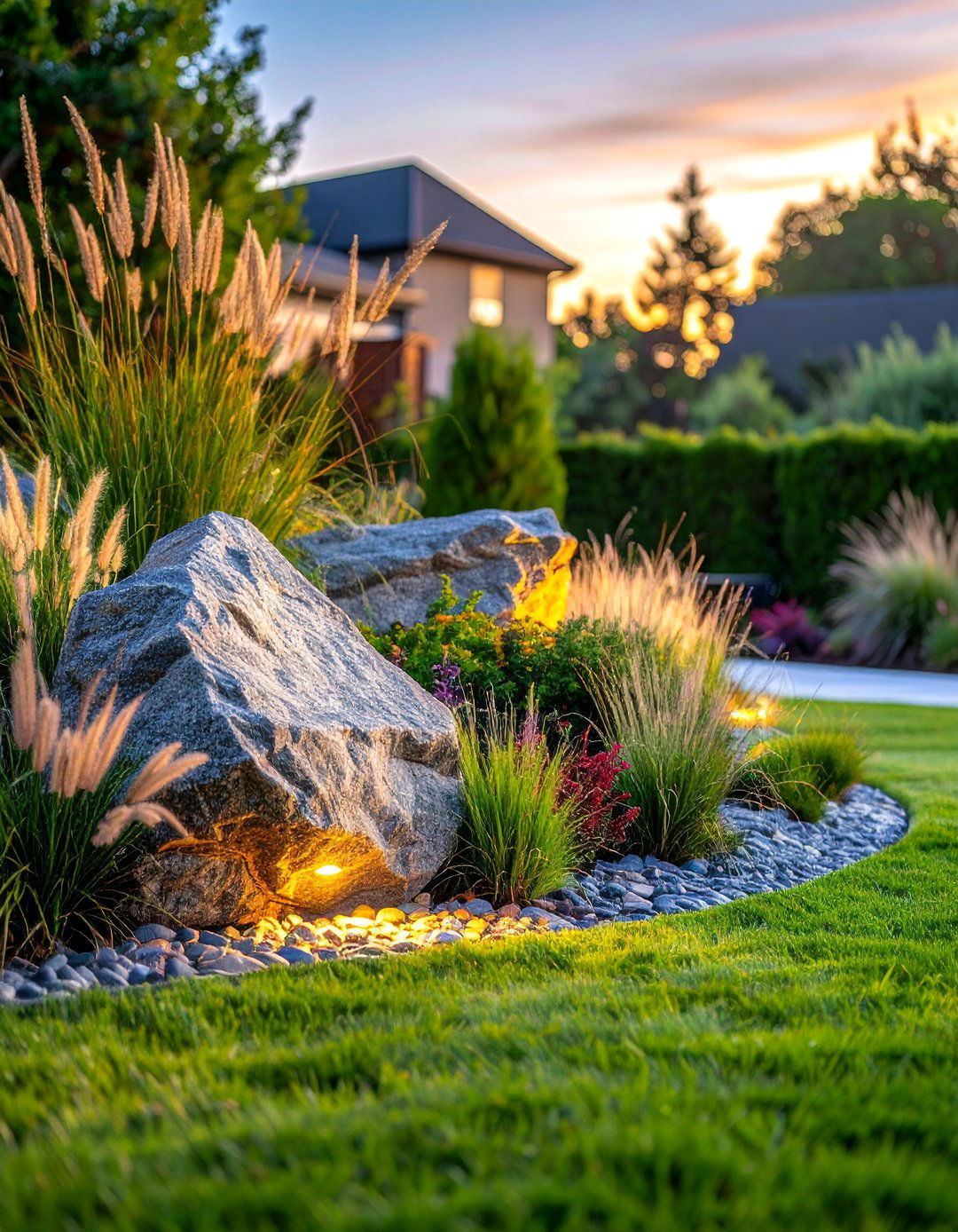 Boulder Accent Features - 40 Stone Landscaping Ideas for a Beautiful Outdoor Space
