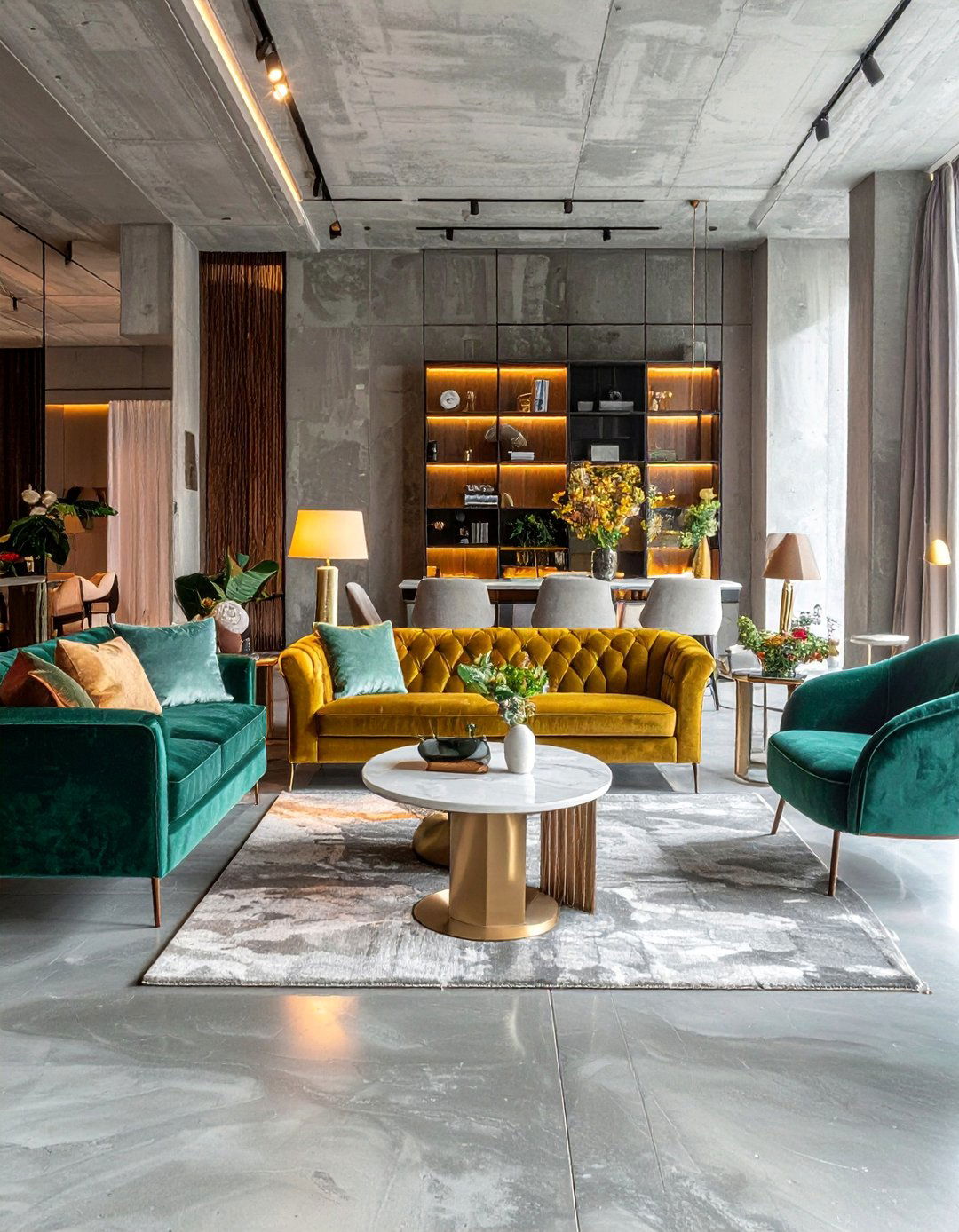 Boutique Hotel Inspired Luxury - 20 Concrete Floor Living Room Ideas for Modern Homes
