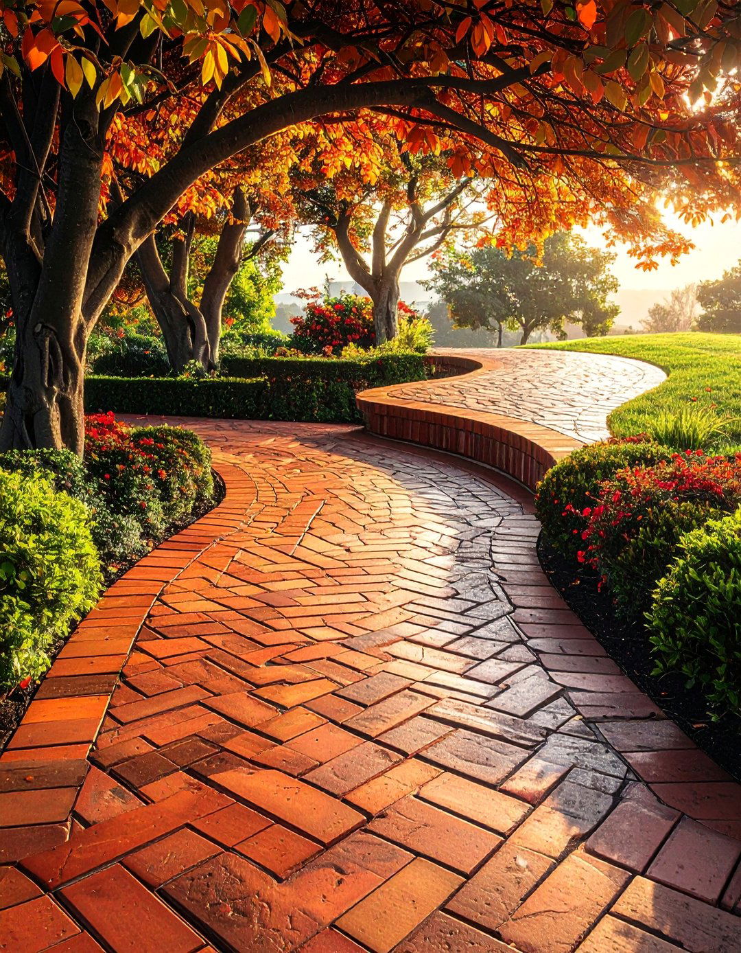 Brick Herringbone Curved Walkways - 25 Curved Walkway Ideas for a Unique Outdoor Space