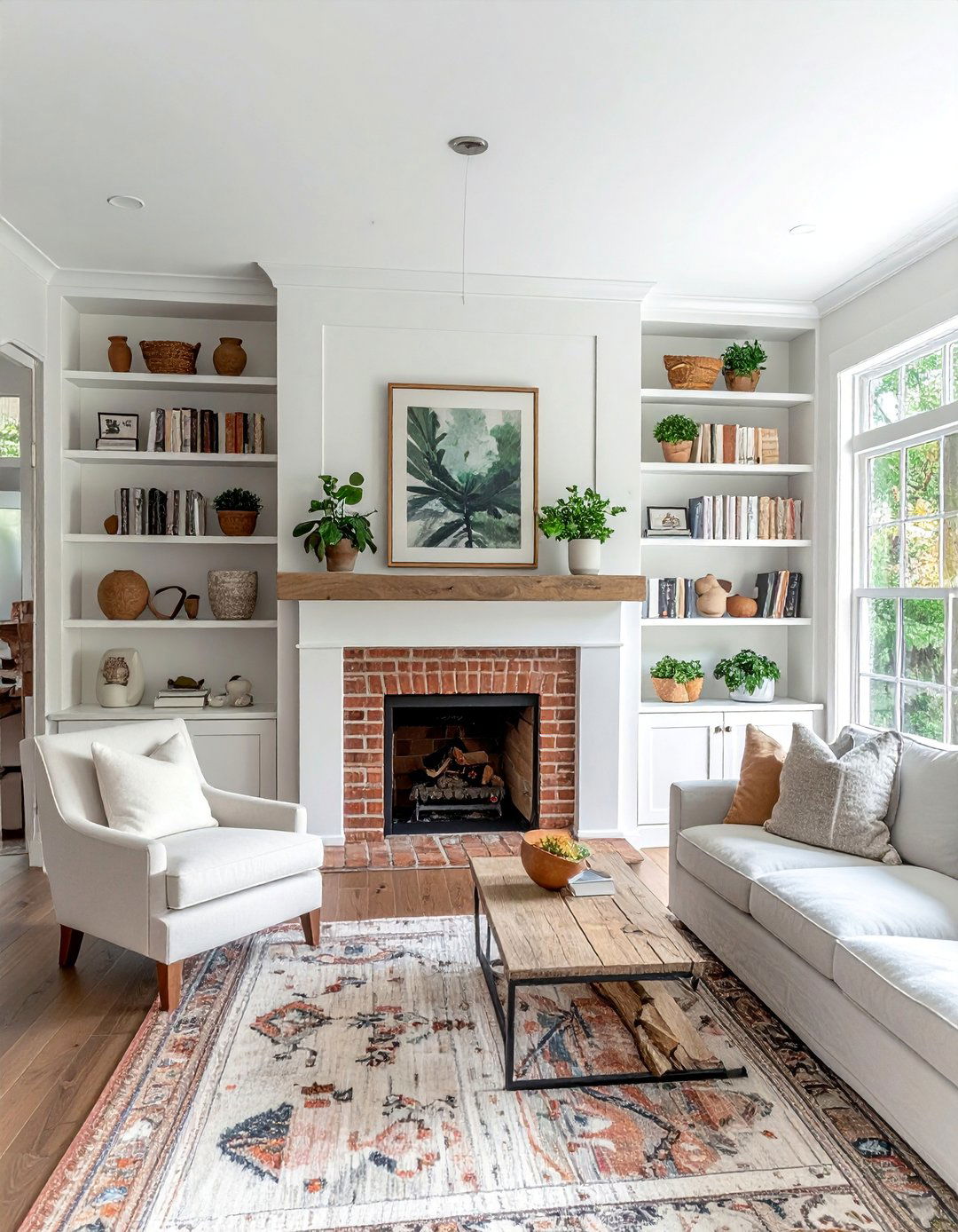 Built In Bookshelves and Cabinetry - 25 Joanna Gaines Living Room Ideas for Farmhouse Style