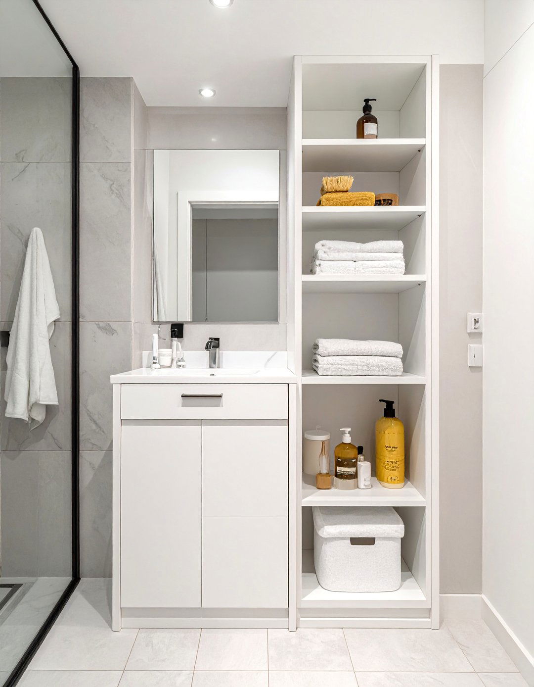 Built in Storage Dividers - 20 Bathroom Partition Ideas to Maximize Space and Privacy