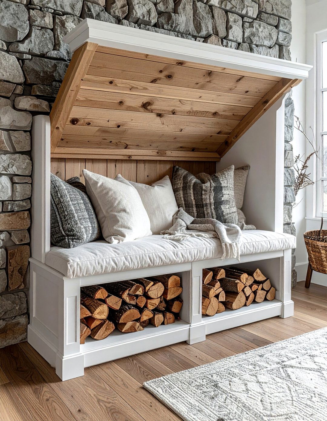 Built in Storage Fireplace Benches - 20 Fireplace Bench Ideas to Cozy Up Your Living Room