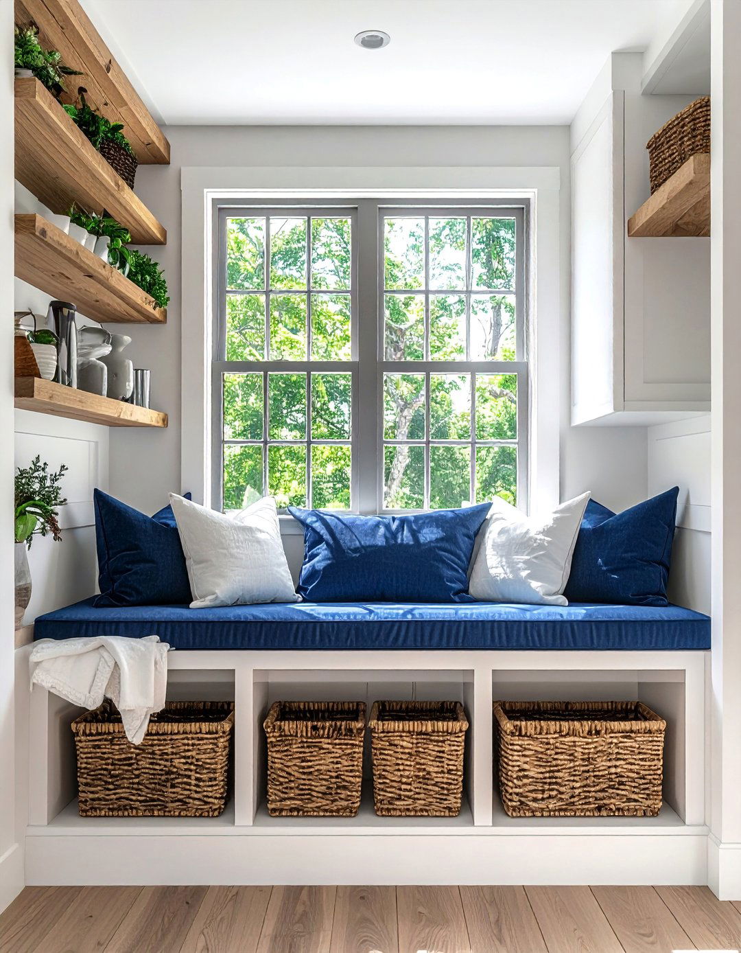 Built in Window Bench with Back Cushions - 20 Couch in Front of Window Ideas for Bright Spaces