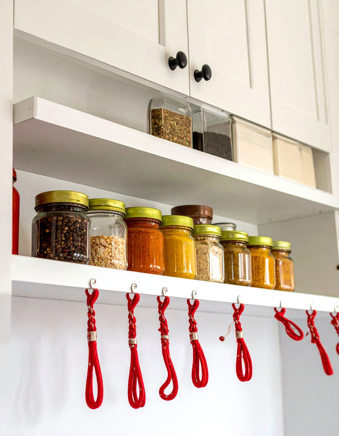 Bungee Cord Spice Rack - 40 Creative Spice Rack Ideas for Organized Kitchens