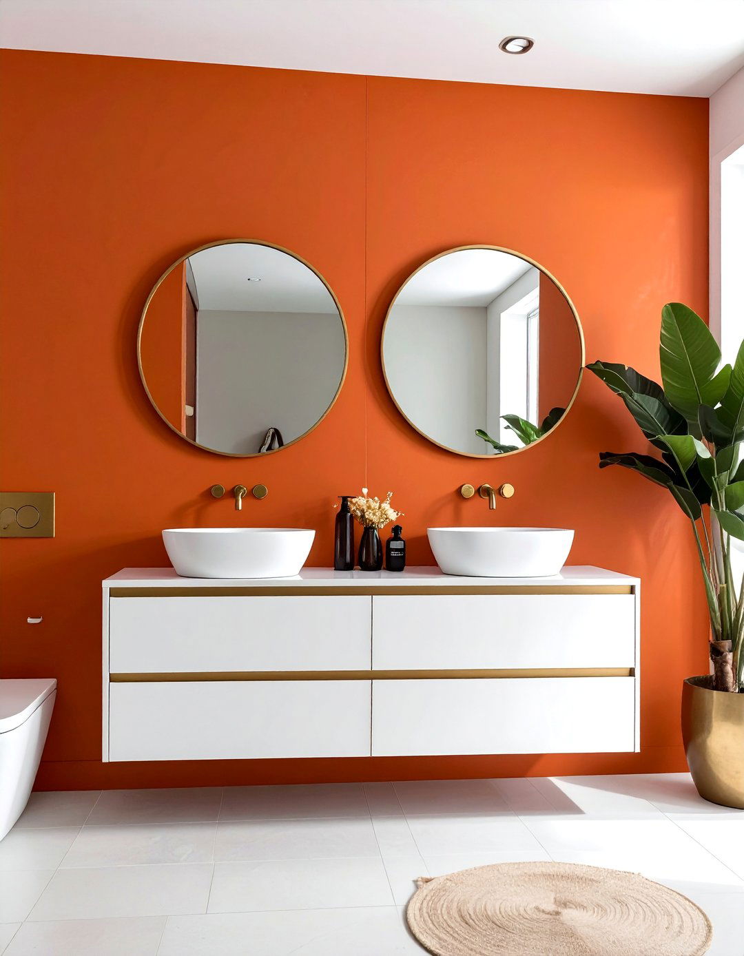 Burnt Orange Bathroom Accent Wall - 15 Orange Bathroom Ideas for a Vibrant Makeover
