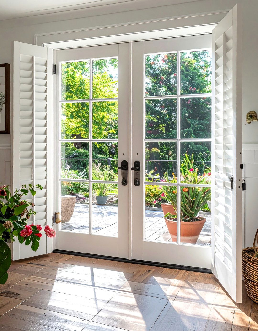 Cafe Style Shutters - 20 Window Treatments for French Doors to Add Style
