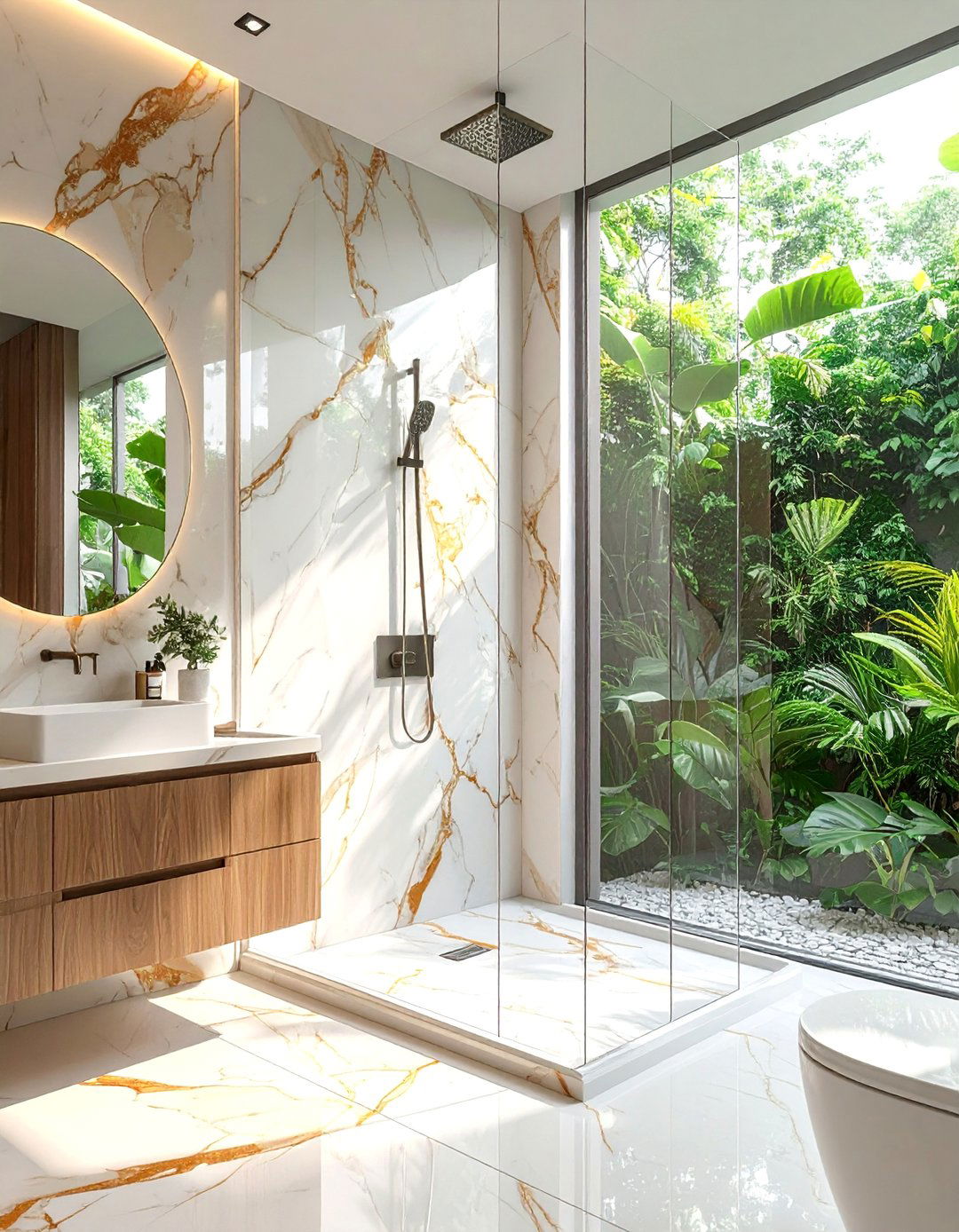 Calacatta Marble Shower Enclosure - 20 Luxury Marble Bathroom Ideas for a Spa-Like Retreat