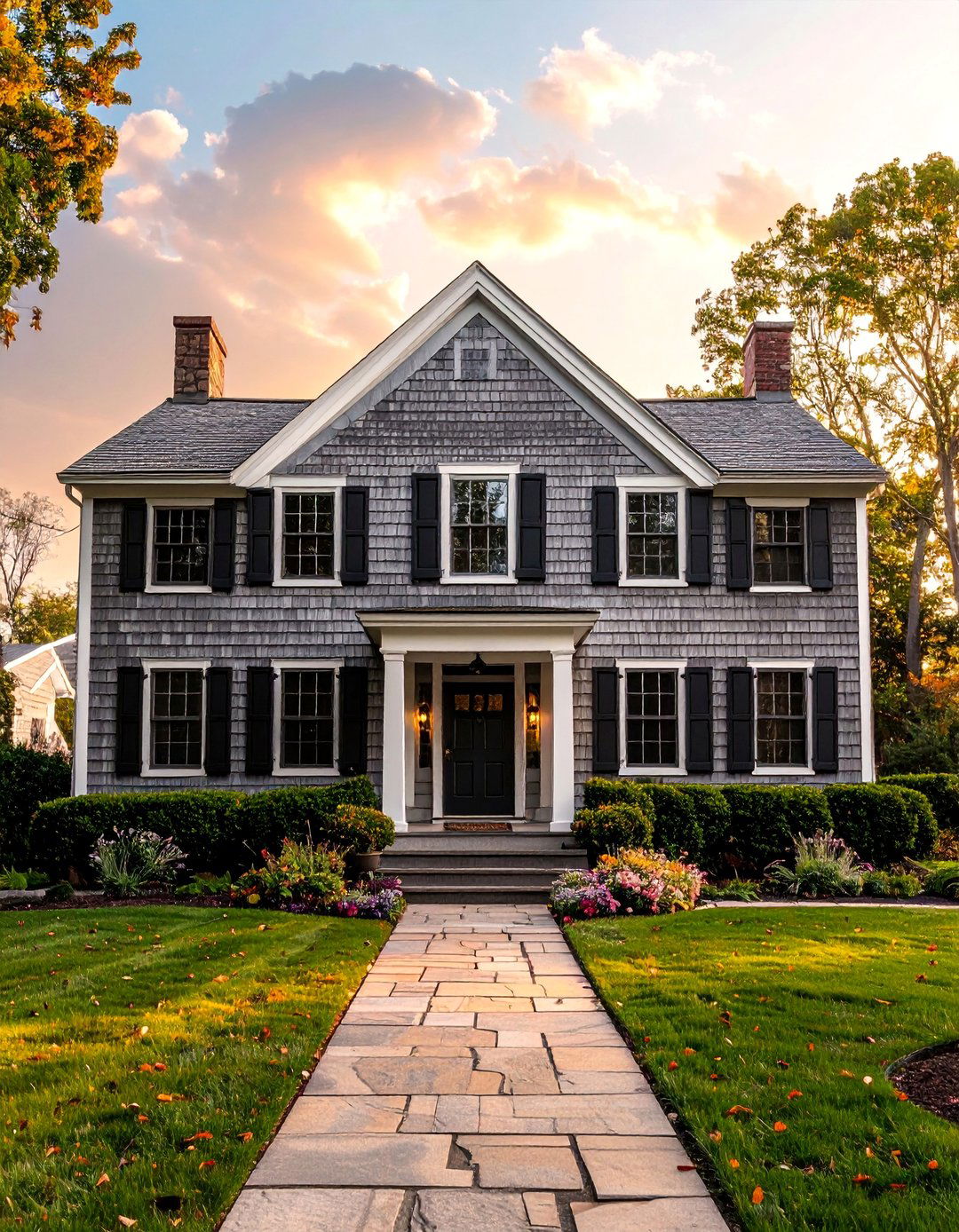 Cape Cod Exterior with Symmetrical Design - 20 Aesthetic House Exterior Ideas to Boost Curb Appeal
