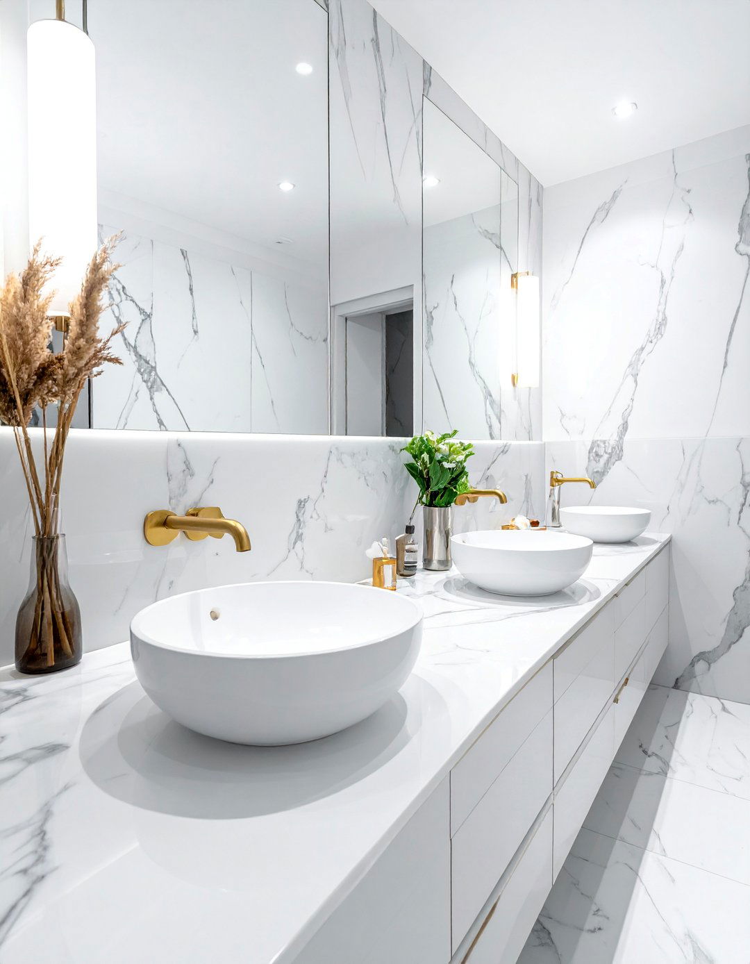 Carrara Marble Surfaces - 15 Italian Bathroom Design Ideas for a Luxurious Look
