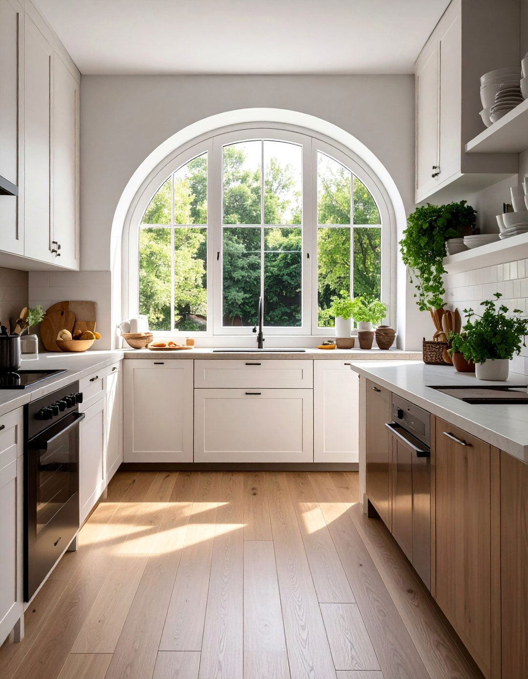 Casement Arch Windows for Kitchen Work Areas - 30 Arch Window Design Ideas for Elegant Home Interiors