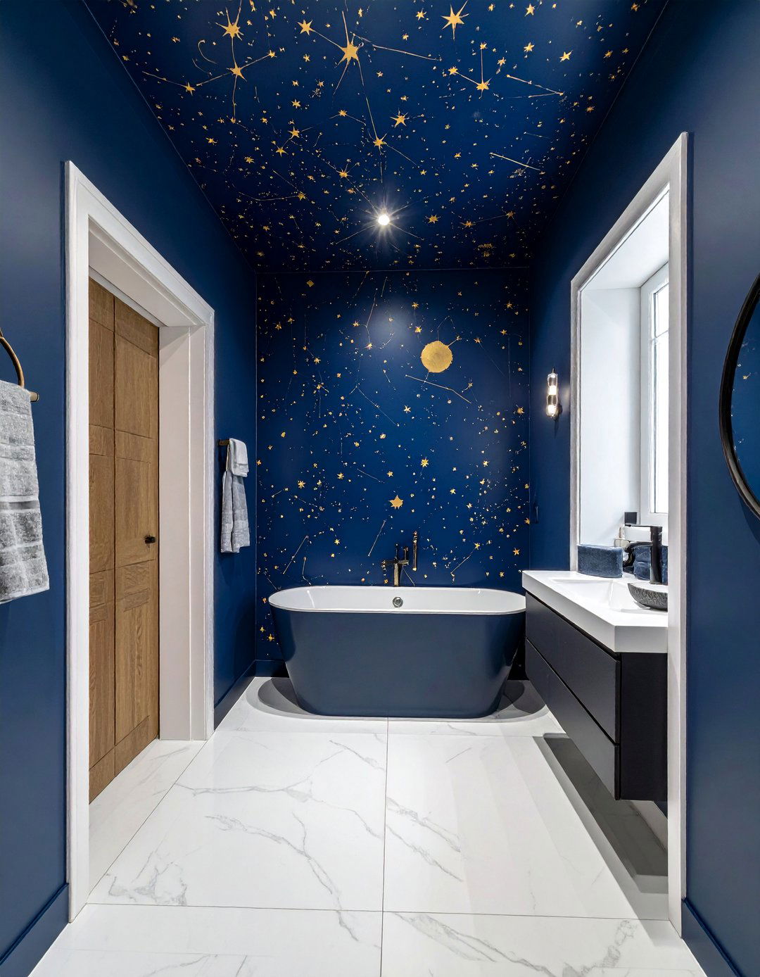 Ceiling Bathroom Wallpaper Application - 30 Bathroom Wallpaper Ideas for a Stylish Update