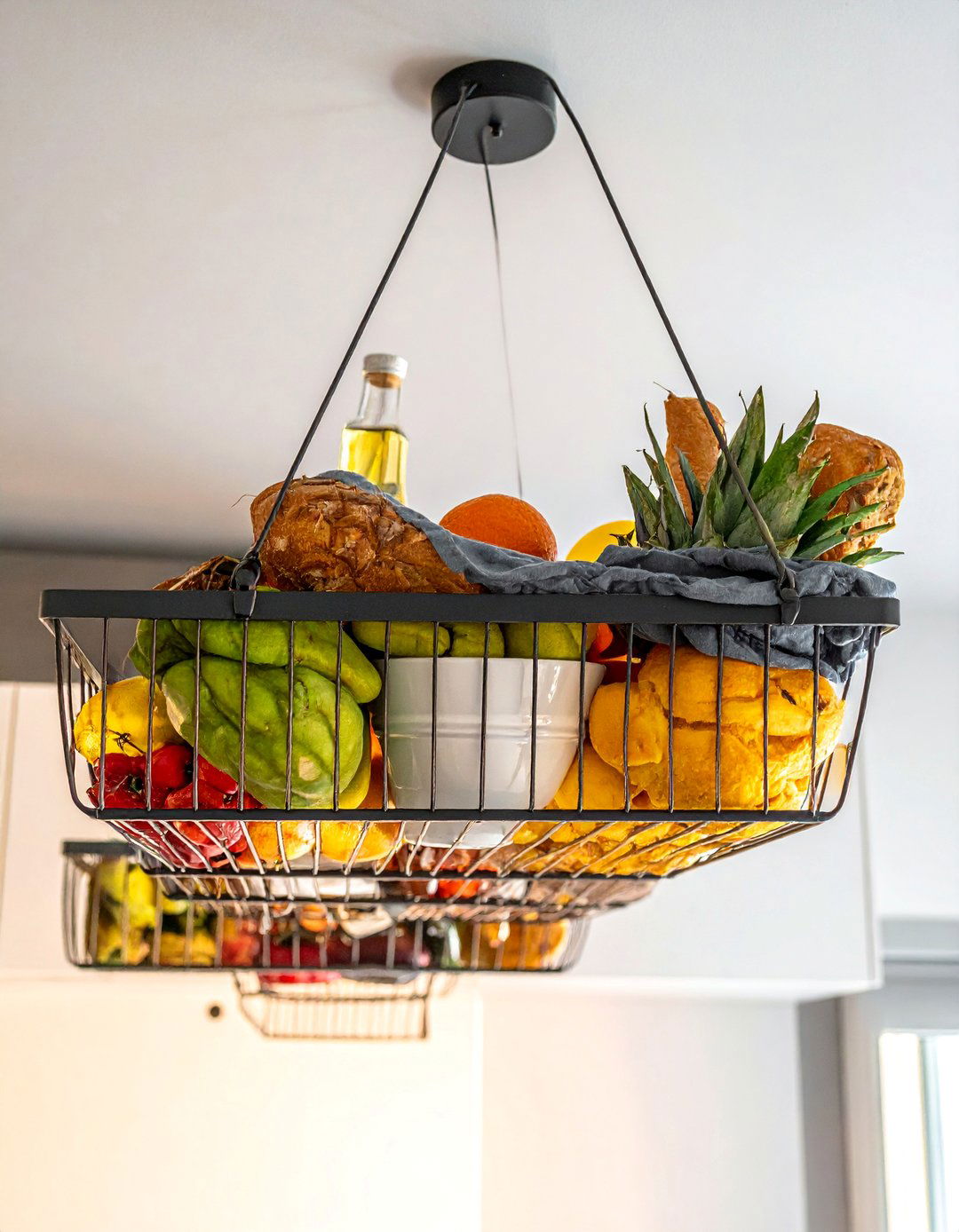 Ceiling Storage Nets - 40 Small Kitchen Storage Ideas to Maximize Your Space