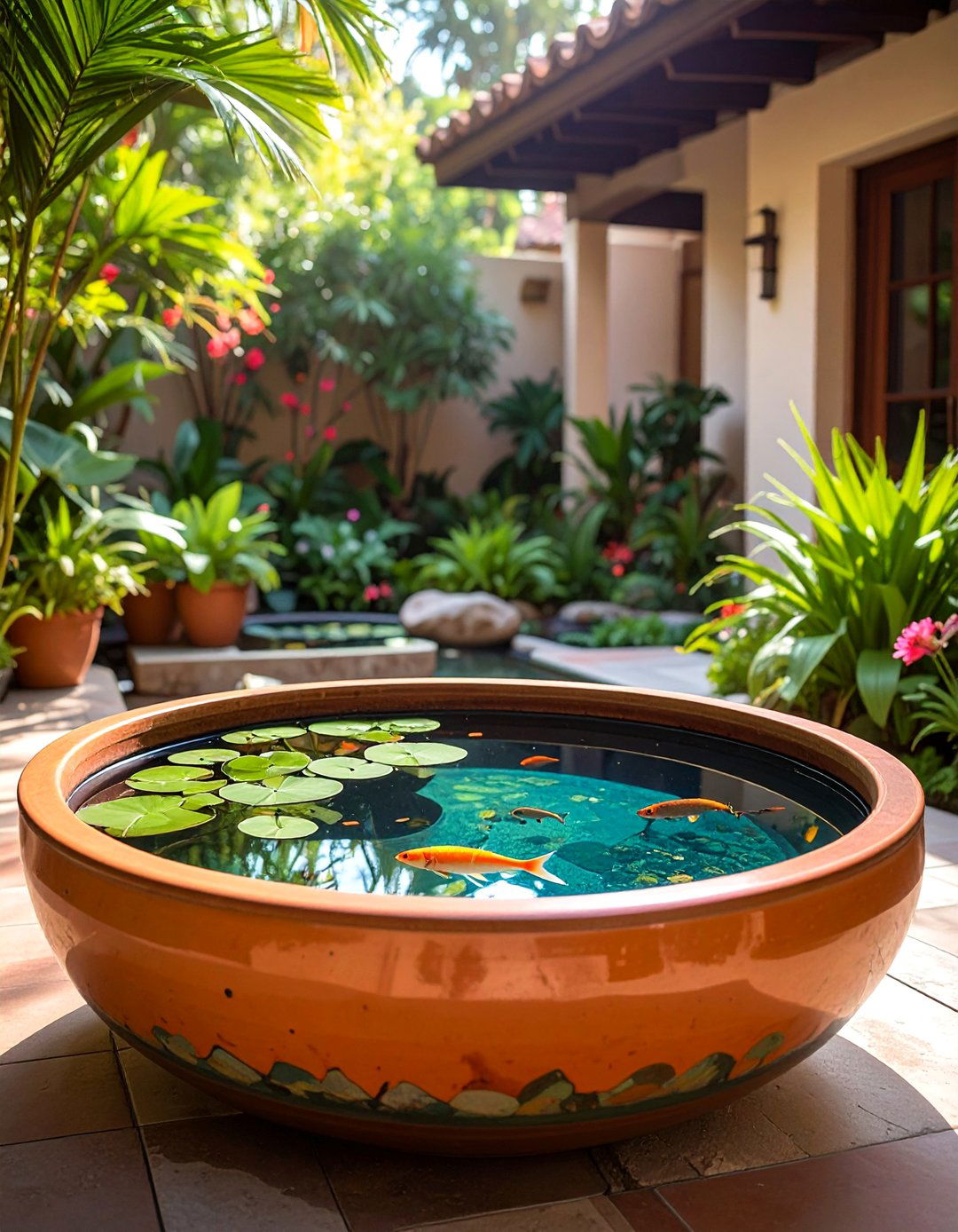Ceramic Planter Bowl Fish Pond - 15 Container Fish Pond Ideas for a Beautiful Outdoor Space