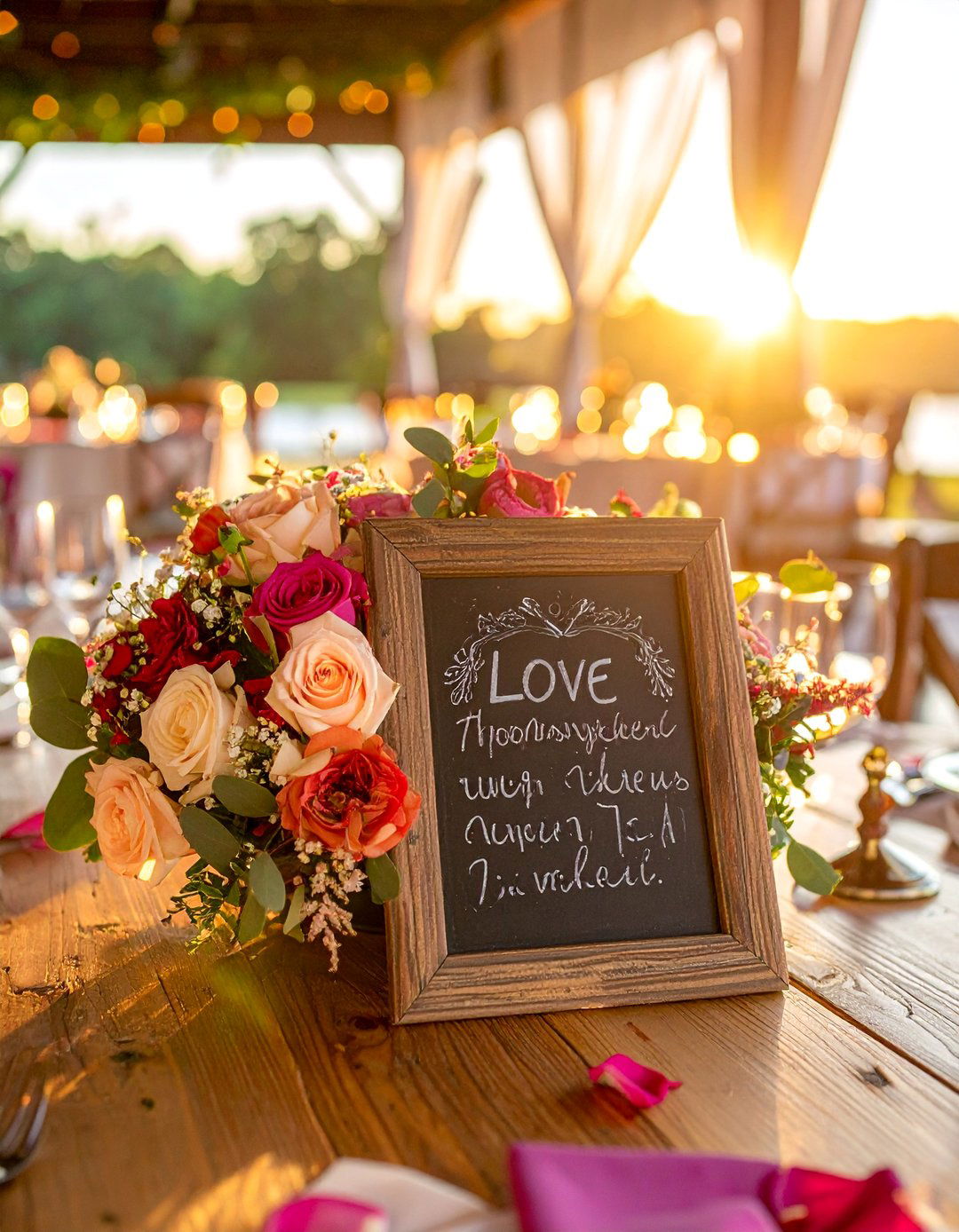 Chalkboard Sign Accents - 30 Rehearsal Dinner Centerpiece Ideas for a Memorable Event