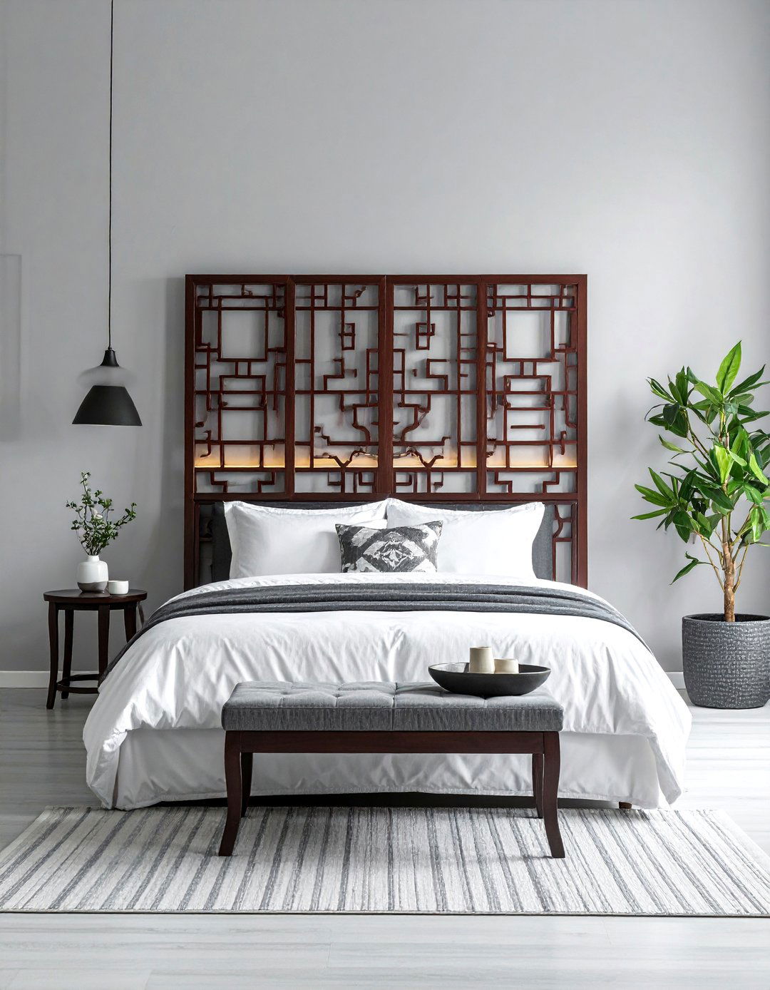 Chinese Inspired Lattice Work in an Asian Bedroom - 20 Asian Bedroom Ideas for a Serene and Stylish Space