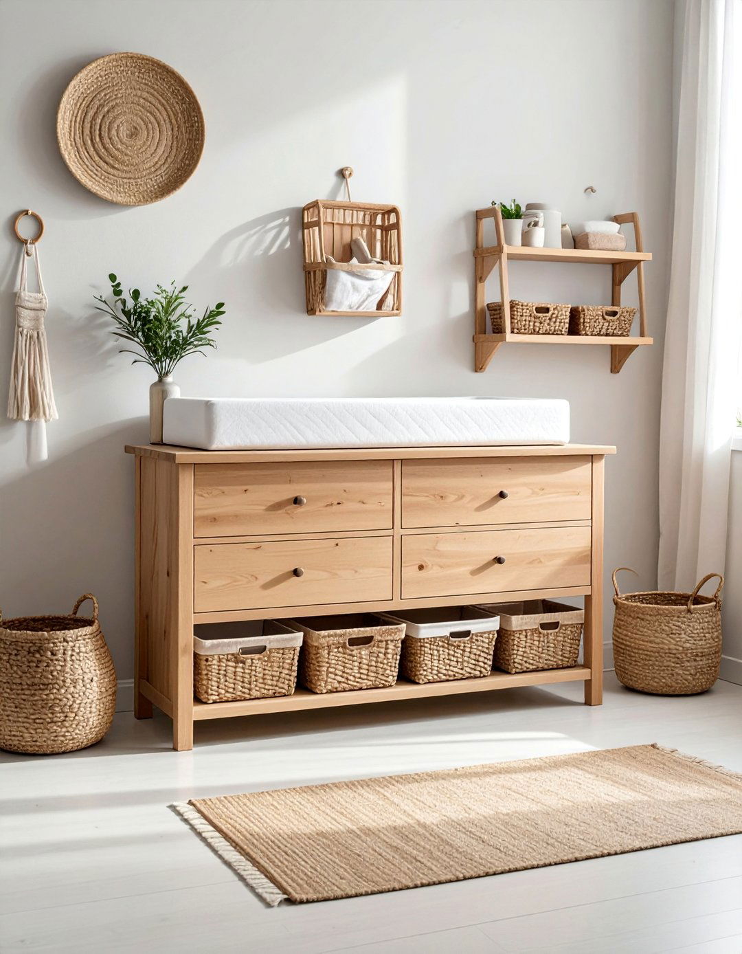 Choosing a Natural Wood Changing Table - 15 Farmhouse Nursery Ideas for a Cozy and Charming Space