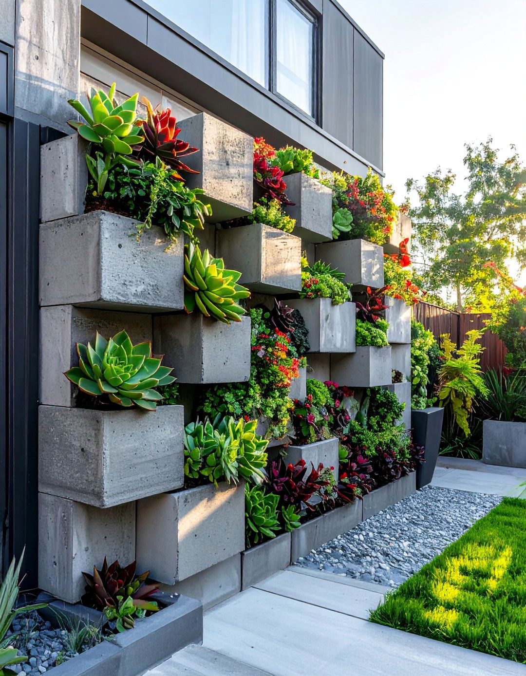 Cinder Block Vertical Garden - 40 Vertical Garden Ideas for Small Spaces