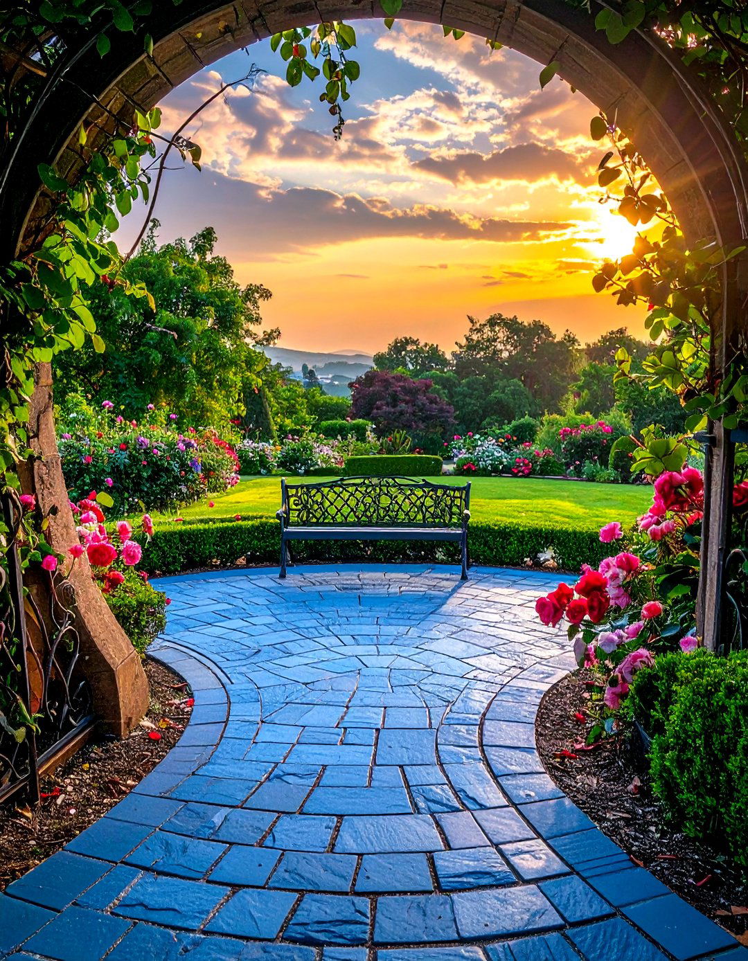 Circular Bluestone Landing Walkway - 15 Bluestone Walkway Ideas for a Stunning Garden Path