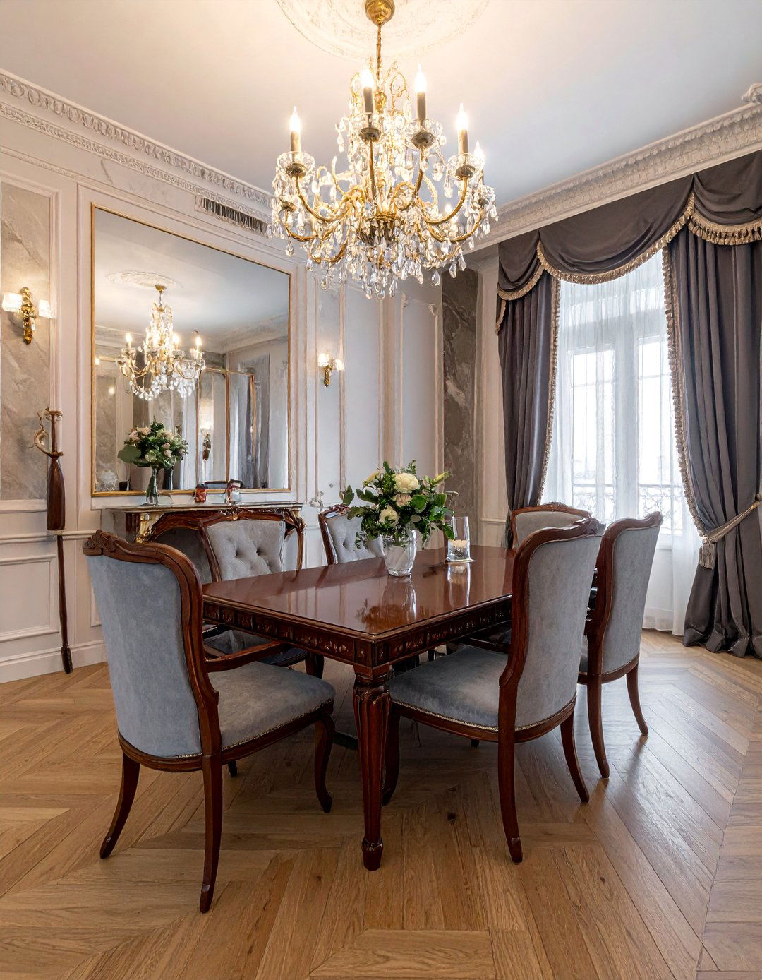Classic Louis XVI Neoclassical Dining Room - 25 French Parisian Dining Room Ideas for Elegant Homes