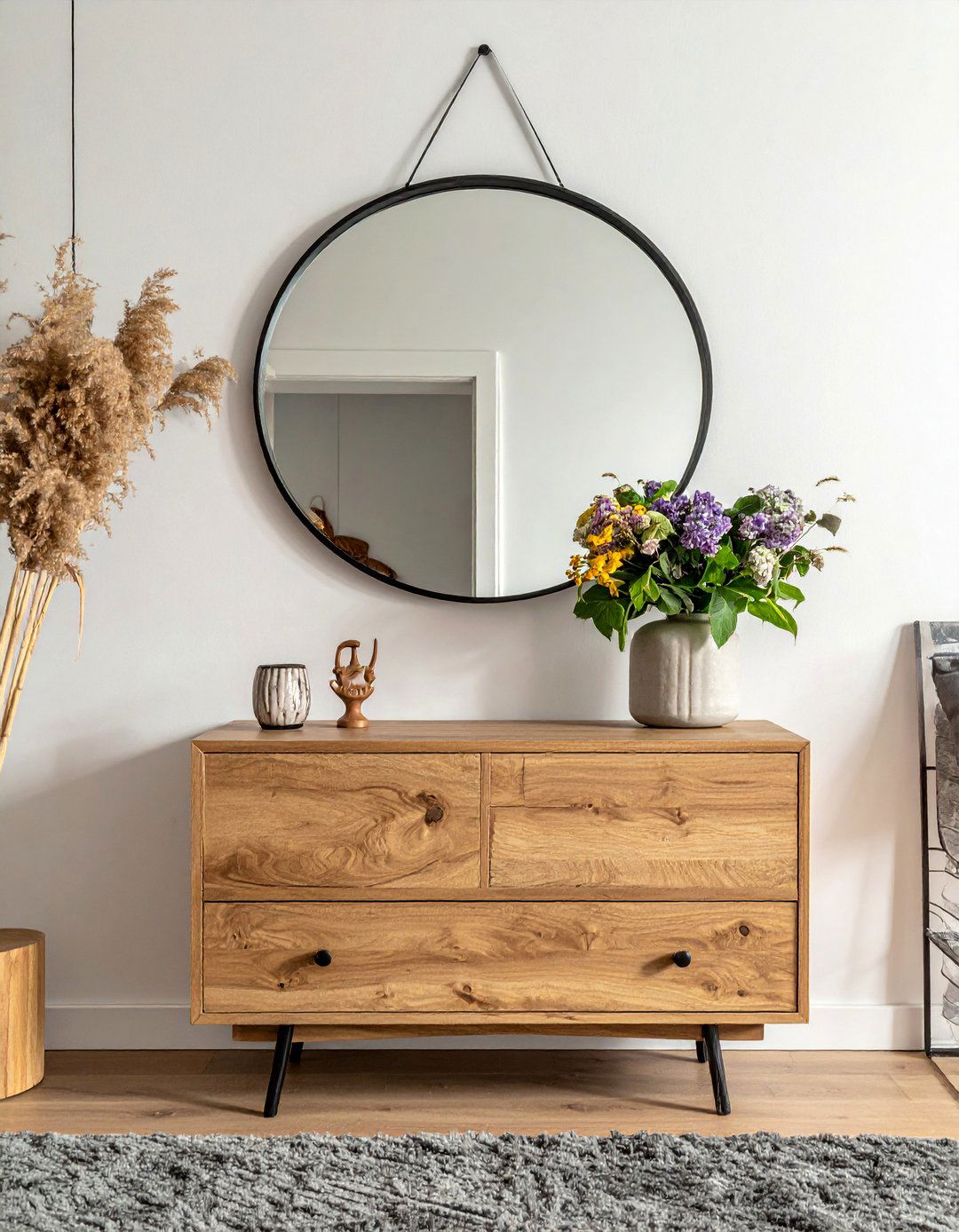 Classic Round Mirror Style - 20 Mirror Over Dresser Ideas to Elevate Your Bedroom