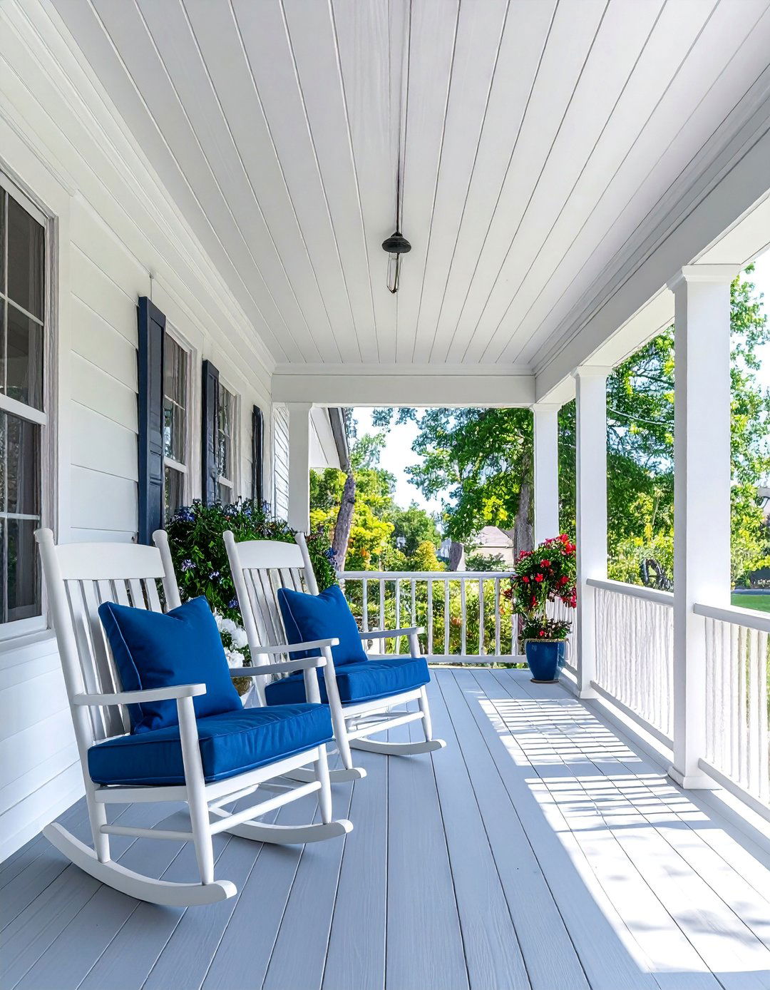 Classic White Beadboard Vinyl Porch Ceiling - 20 Vinyl Porch Ceiling Ideas to Elevate Your Outdoor Space