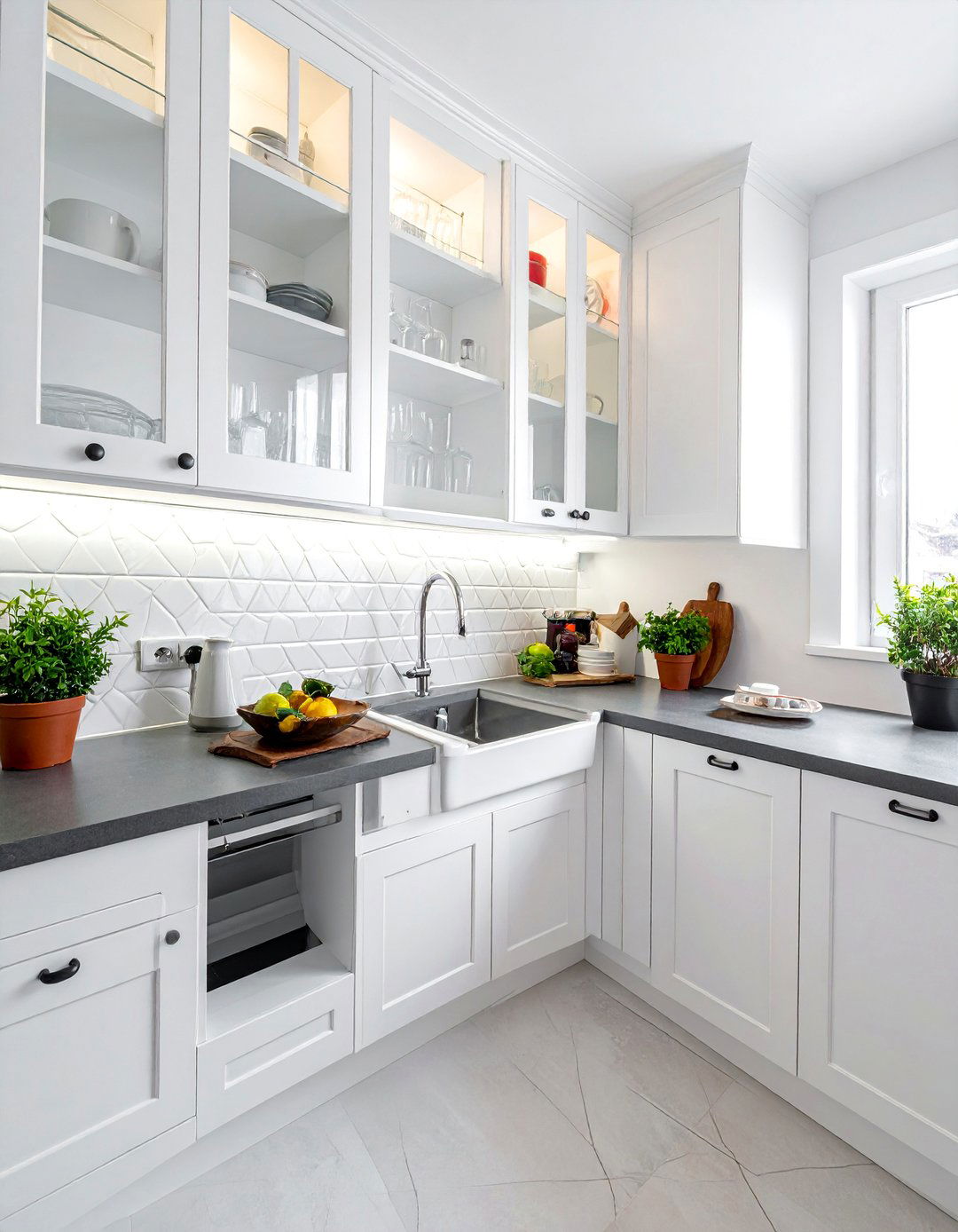 Clear Glass Shaker Kitchen Cabinets - 15 Kitchen Cabinets With Glass Doors for a Modern Look