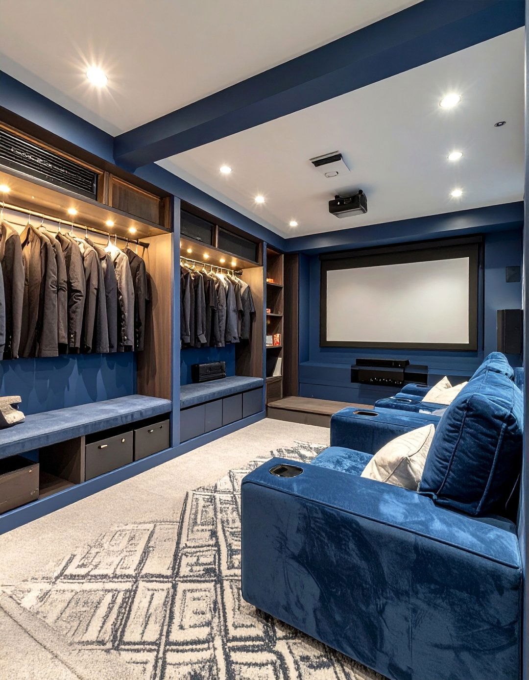 Closet Conversion Cinema - 40 Small Home Theater Ideas for Movie Nights