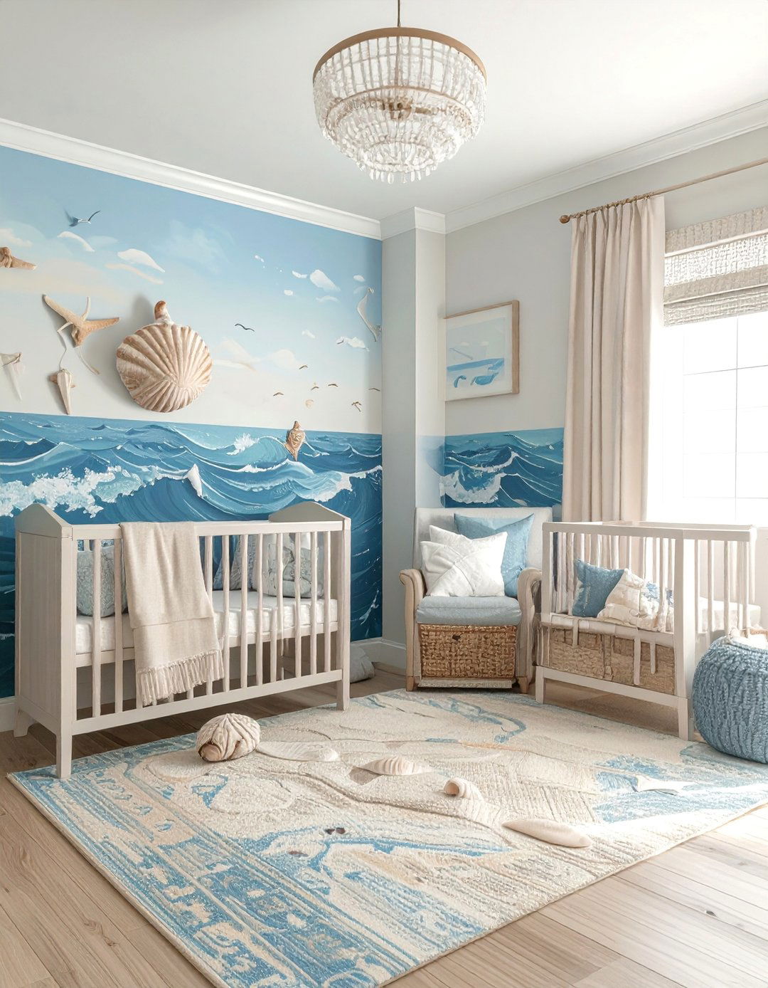 Coastal Beach Paradise - 25 Adorable Twin Nursery Ideas for Your Babies