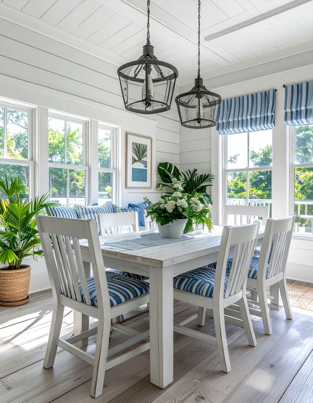 Coastal Cottage Sunroom Dining - 25 Sunroom Dining Room Ideas for a Bright Space