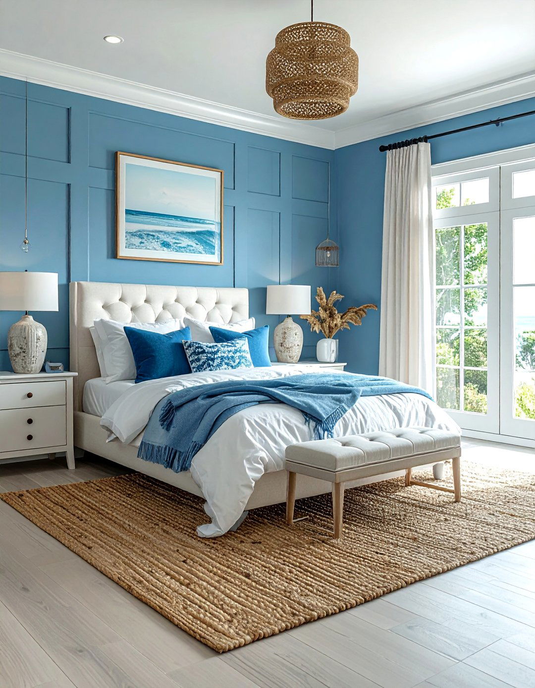 Coastal Inspired Blue and White Decor - 25 Luxury Blue Bedroom Ideas for a Serene Retreat