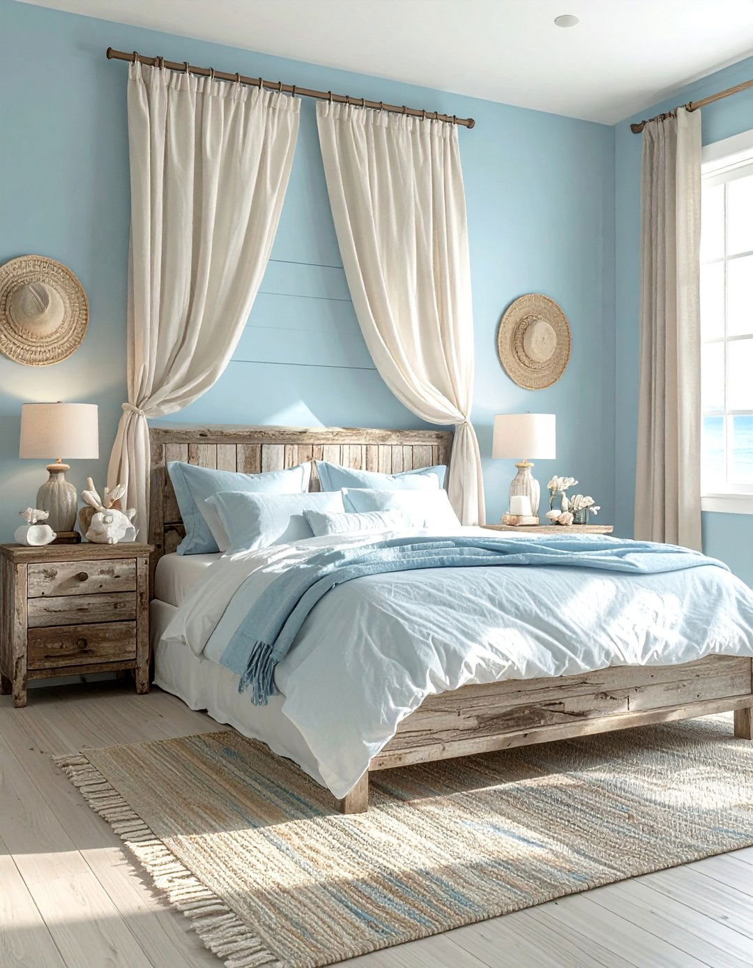 Coastal Inspired Light Blue Bedroom - 25 Light Blue Bedroom Ideas for a Calming Retreat