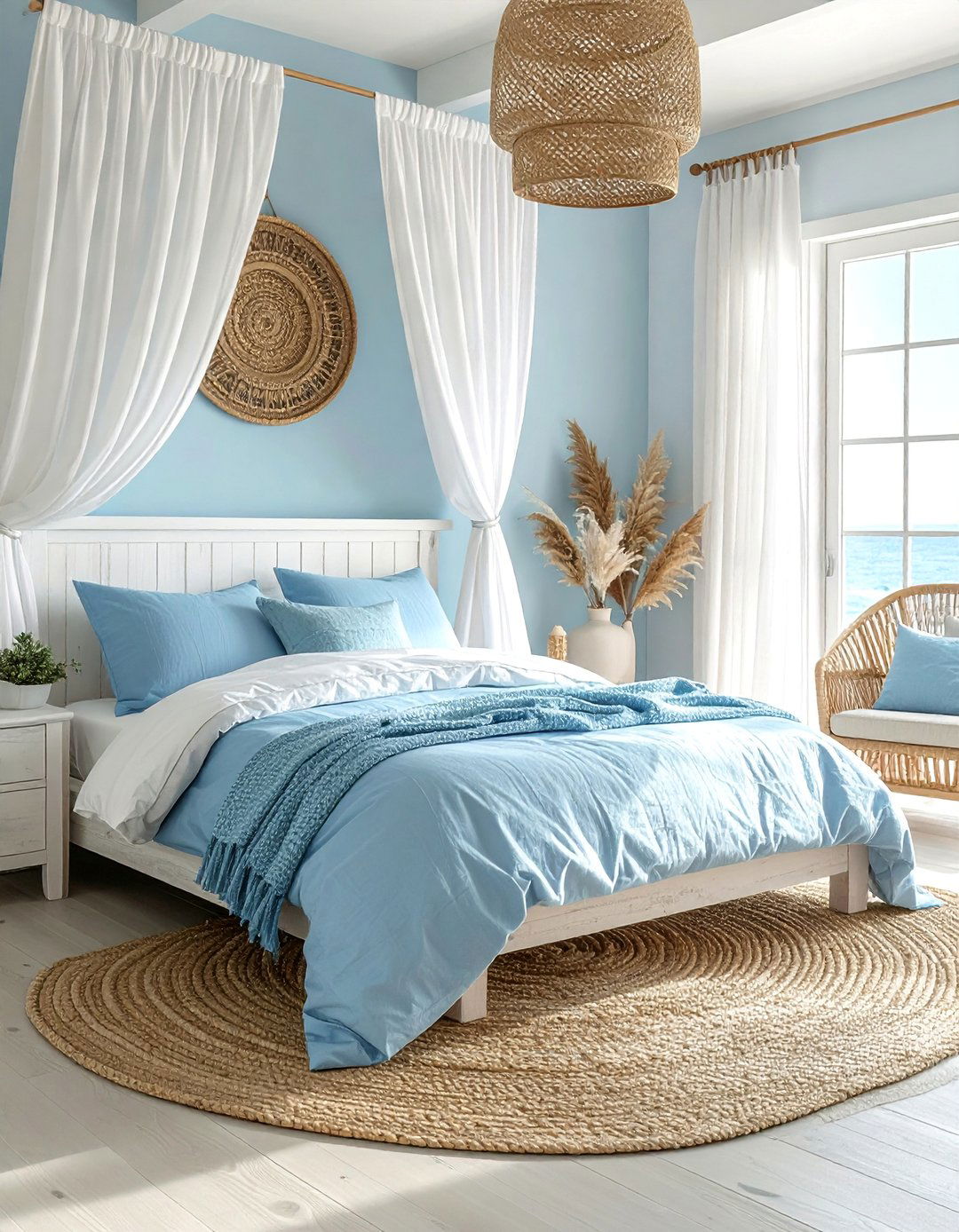 Coastal Inspired Light Blue and Beige Bedroom - 15 Blue and Beige Bedroom Ideas for a Calming Retreat