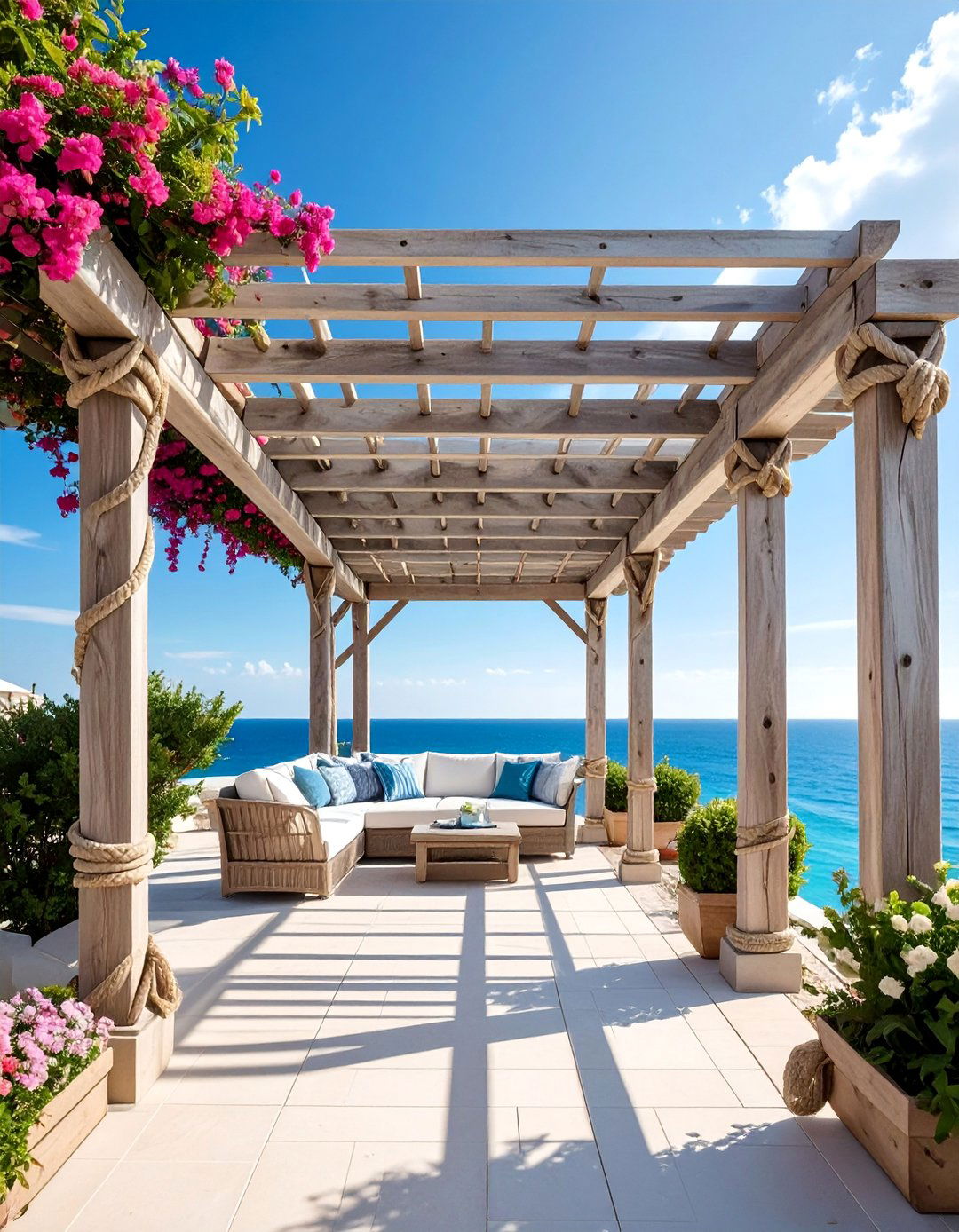 Coastal Nautical Themed Pergola - 40 Patio With a Pergola Ideas for Outdoor Living Spaces