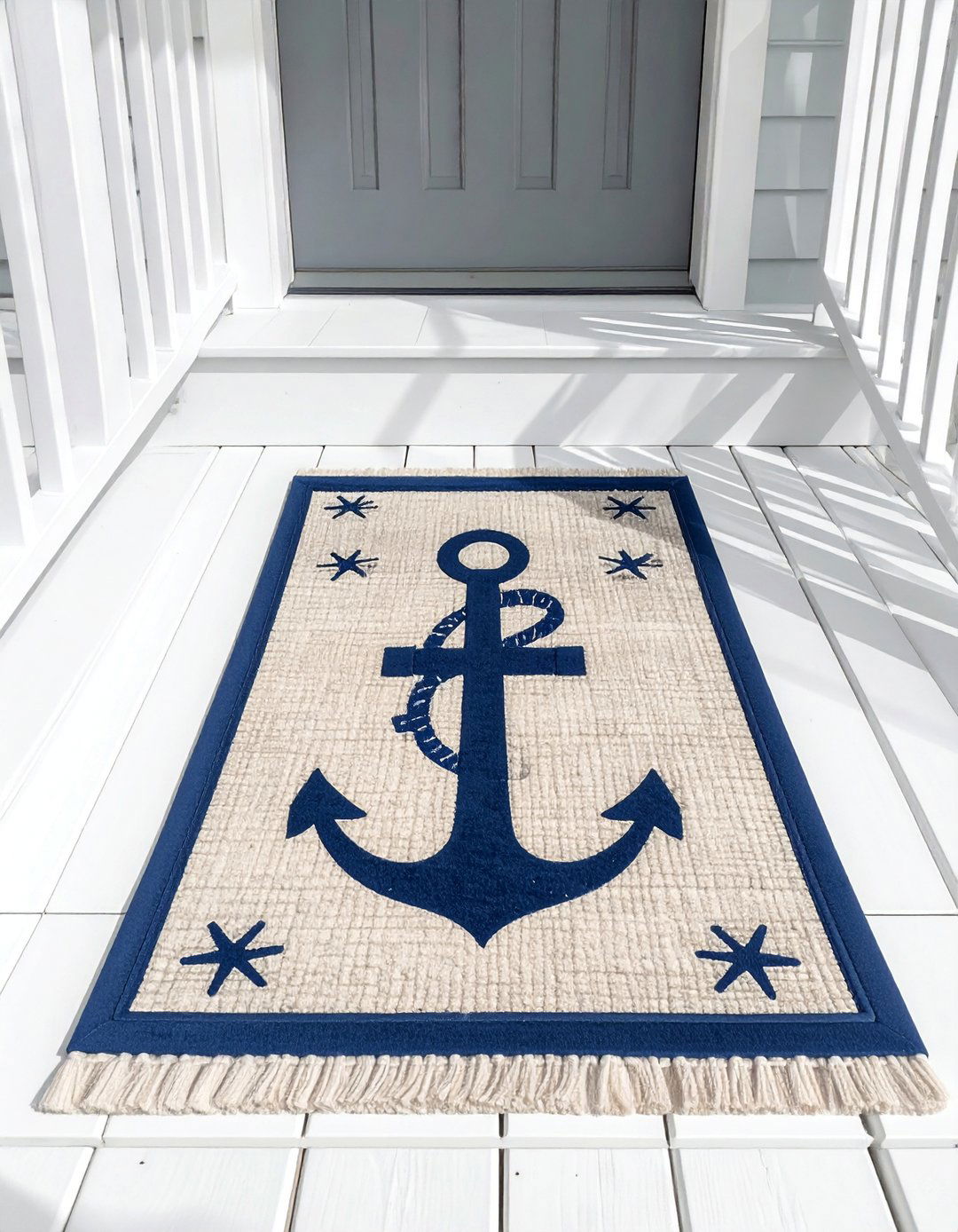 Coastal Themed Anchor Front Door Mat - 15 Front Door Mat Ideas to Welcome Guests in Style