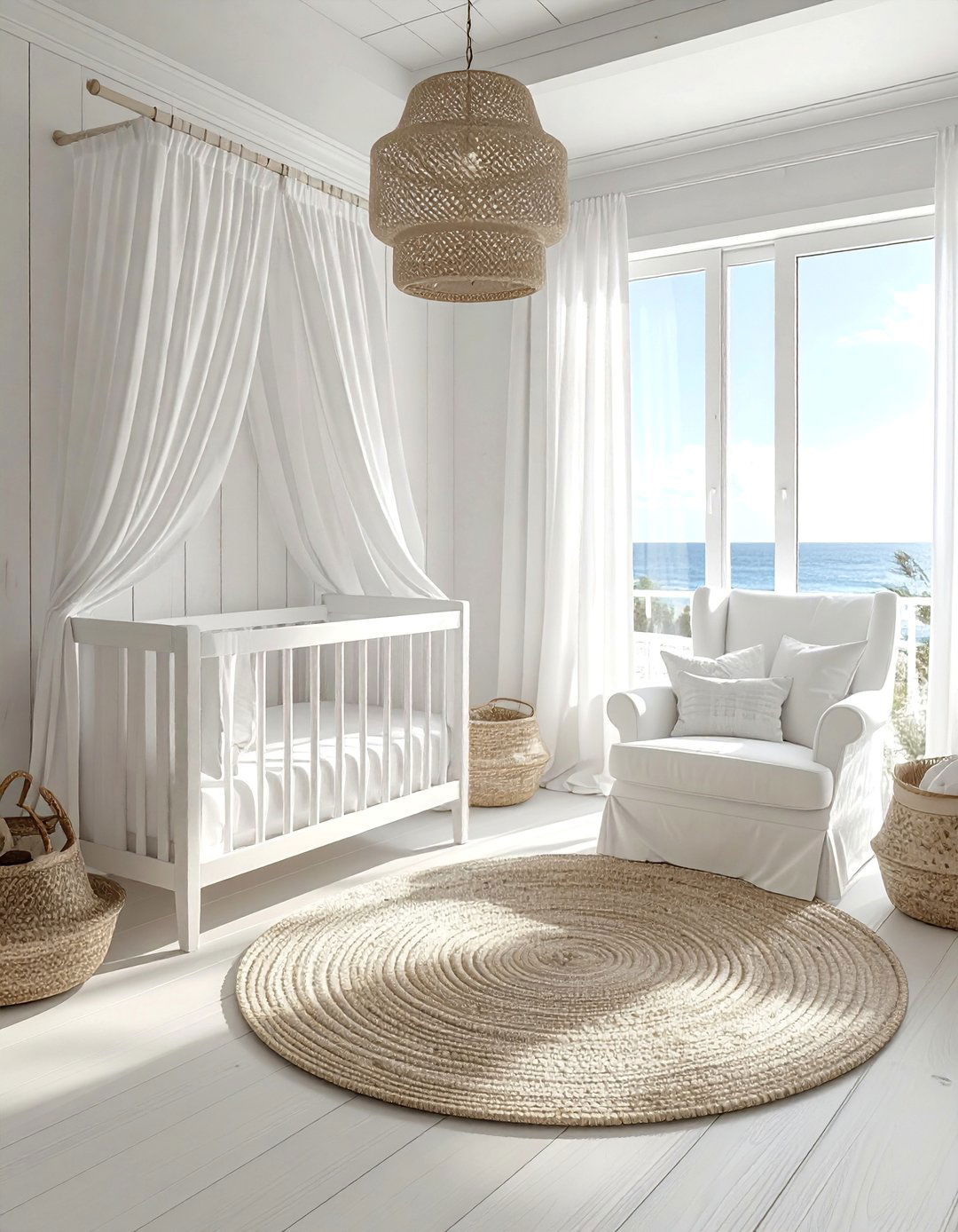 Coastal Themed White Nursery - 15 White Nursery Ideas for a Calm and Serene Space