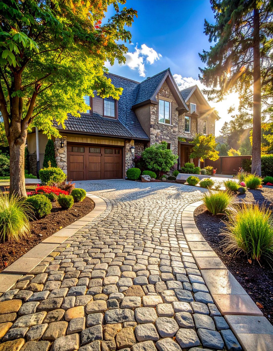 Cobblestone Driveways - 40 Stone Landscaping Ideas for a Beautiful Outdoor Space