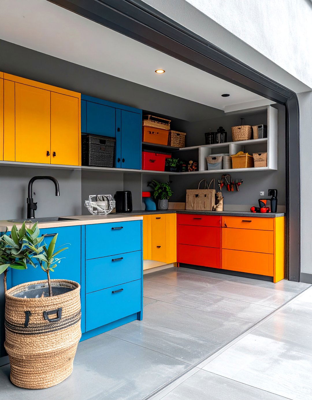 Color Coordinated Storage Theme - 15 Garage Entryway Ideas for a Functional and Stylish Space