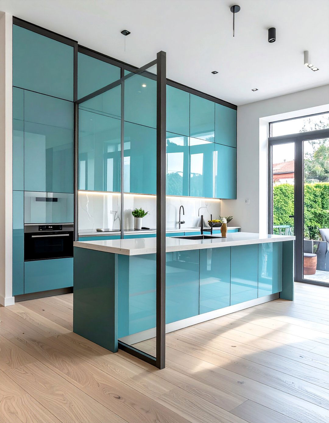 Colored Tinted Glass Modern Aesthetics - 15 Kitchen Cabinets With Glass Doors for a Modern Look