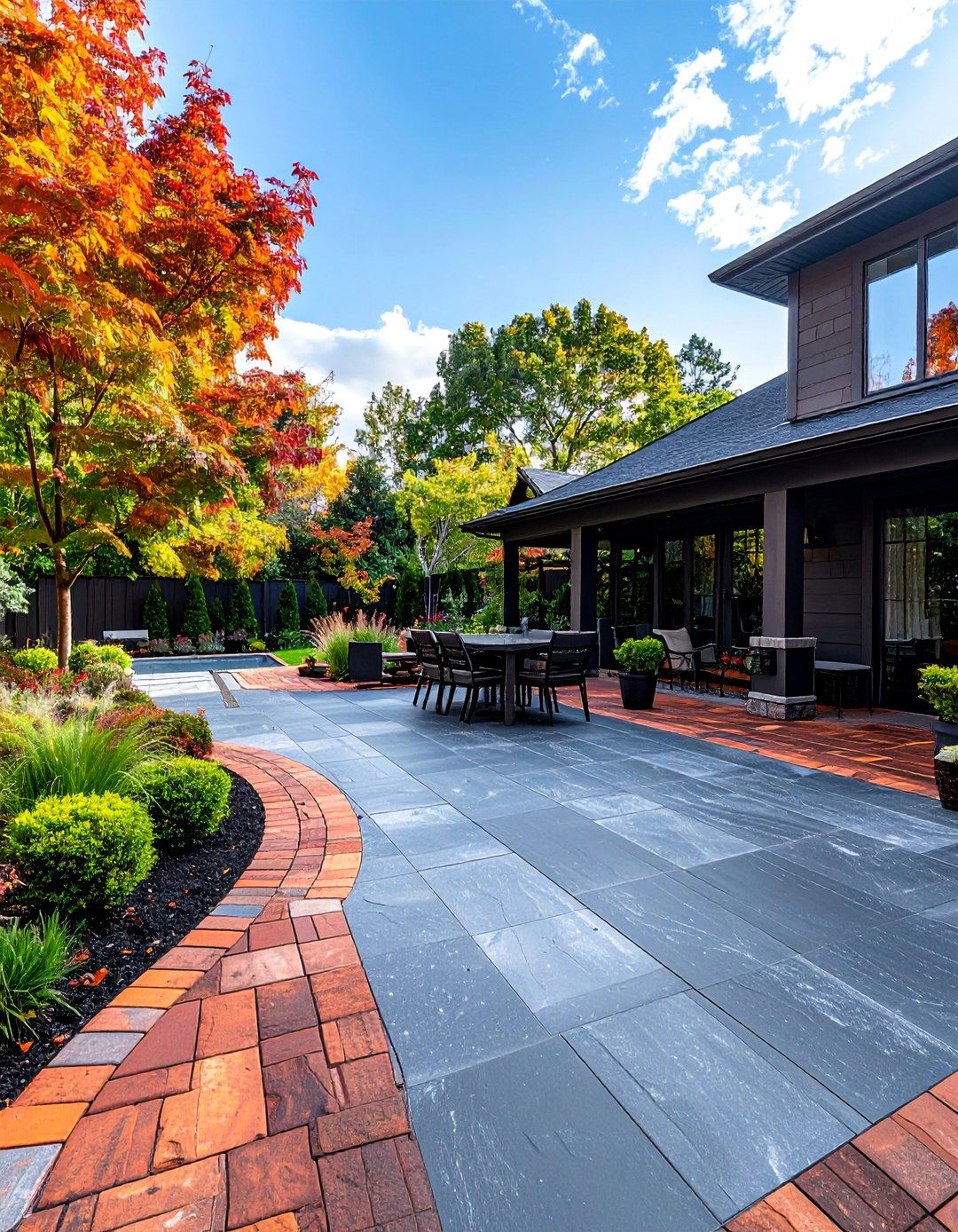 Combining Stamped Concrete with Pavers - 40 Stamped Concrete Patio Ideas for Stylish Outdoor Spaces