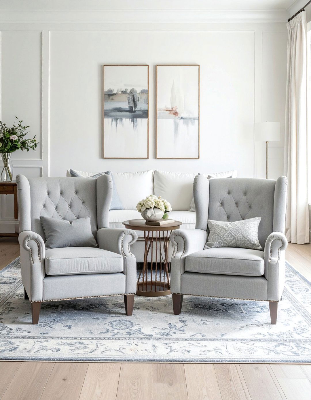 Comfortable Upholstered Accent Chairs - 25 Joanna Gaines Living Room Ideas for Farmhouse Style