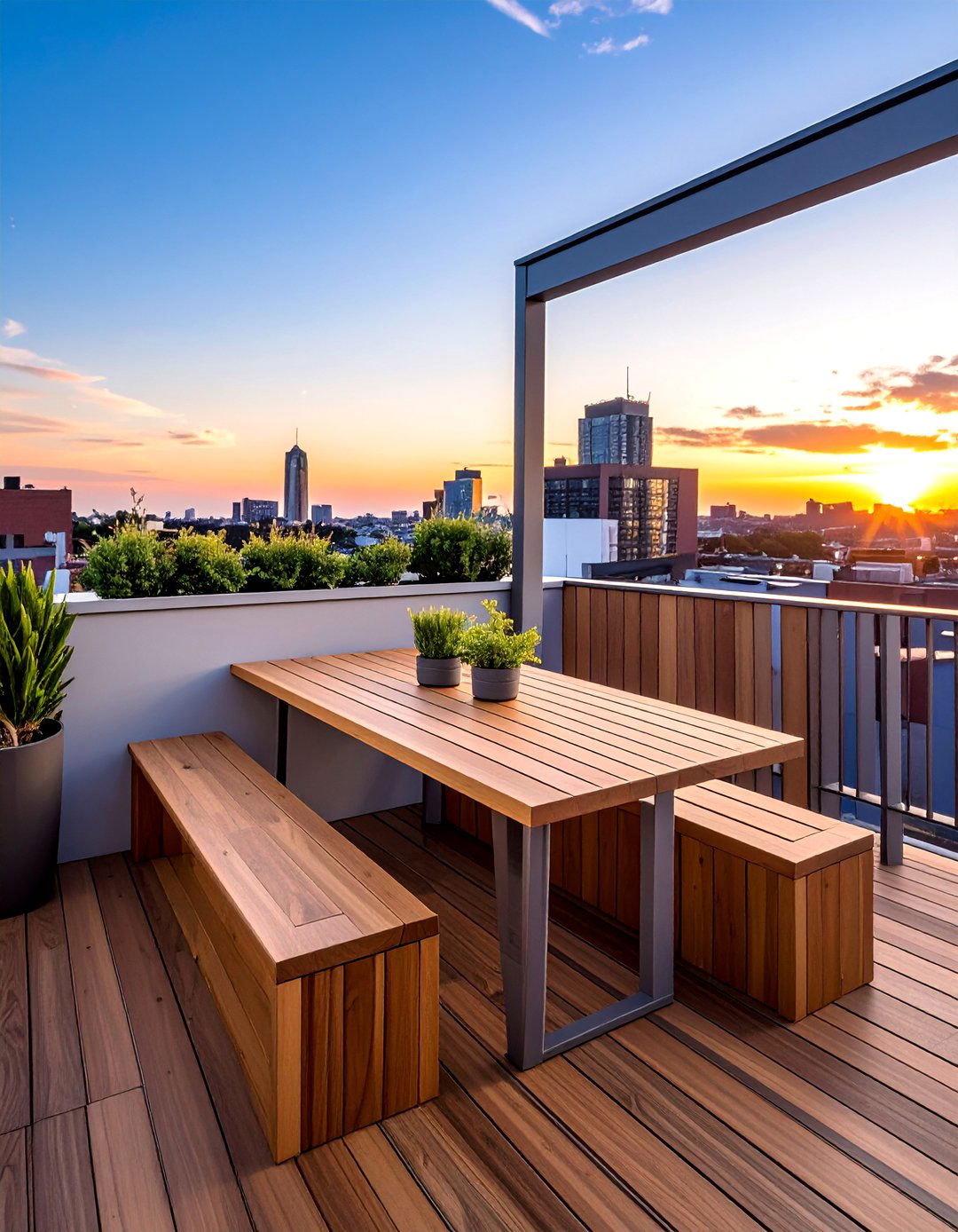 Compact Rooftop Deck Dining Area - 40 Rooftop Deck Ideas for Stunning Urban Outdoor Spaces