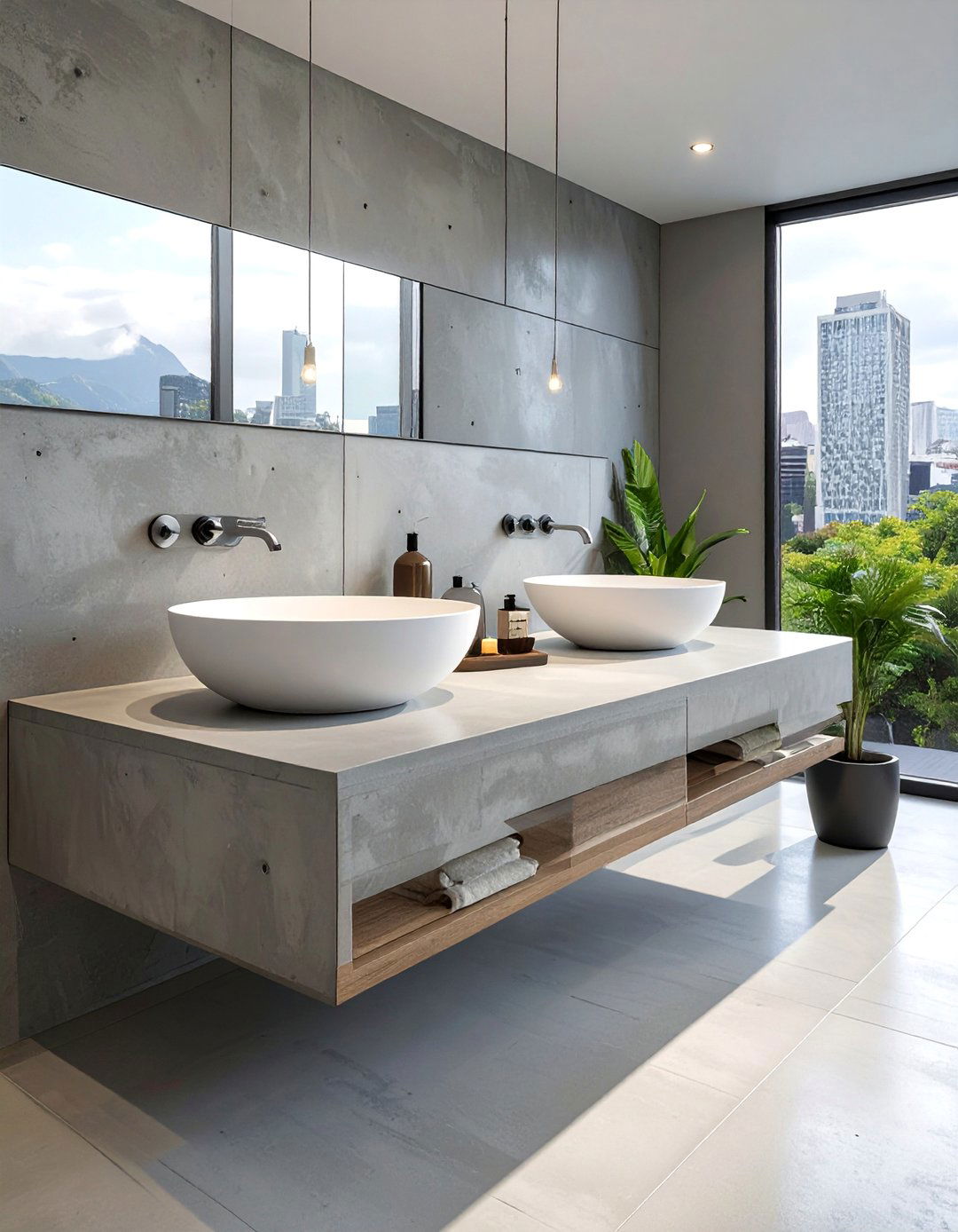 Concrete Bathroom Countertops - 30 Concrete Bathroom Ideas for a Modern Look