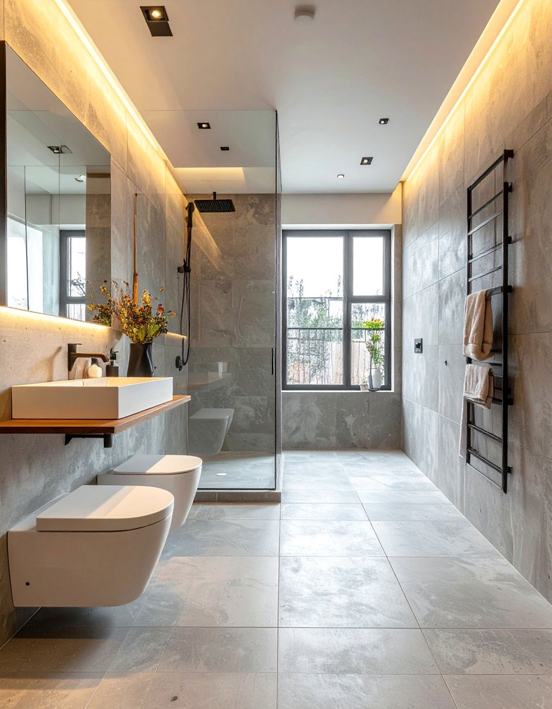 Concrete Effect Porcelain Bathroom Tiles - 30 Concrete Bathroom Ideas for a Modern Look