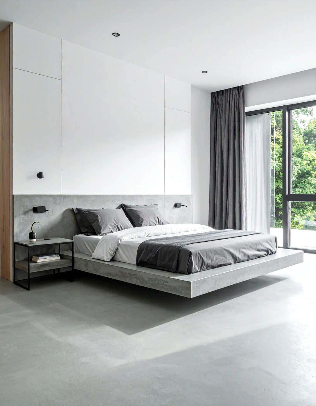 Concrete Floor Bedroom with Built In Furniture - 20 Concrete Floor Bedroom Ideas for a Sleek Look
