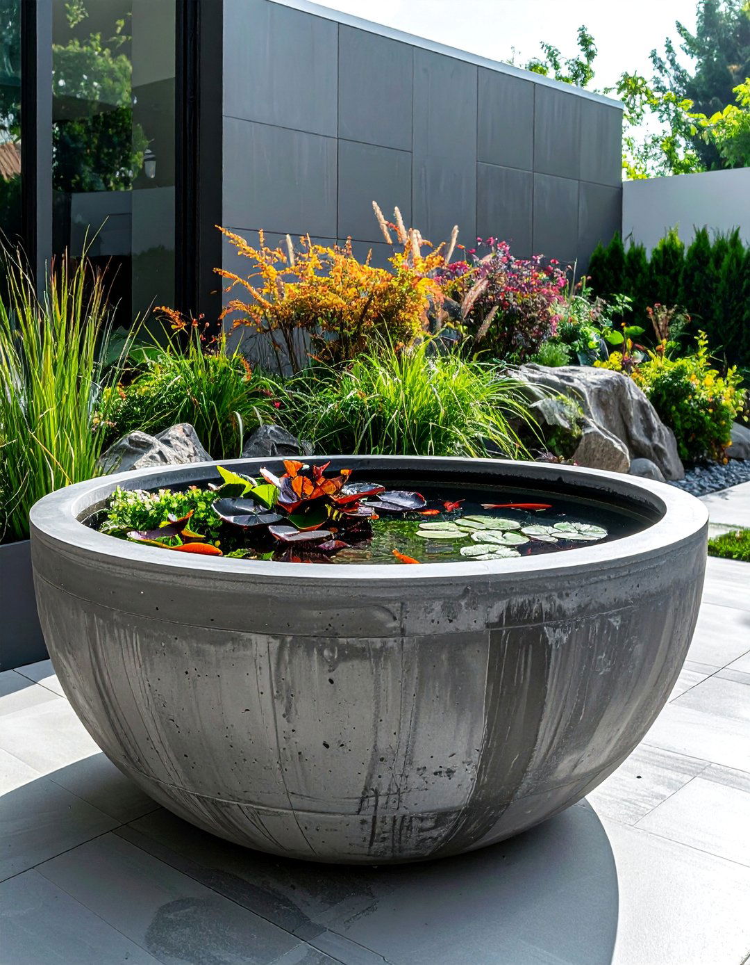 Concrete Planter Fish Basin - 15 Container Fish Pond Ideas for a Beautiful Outdoor Space