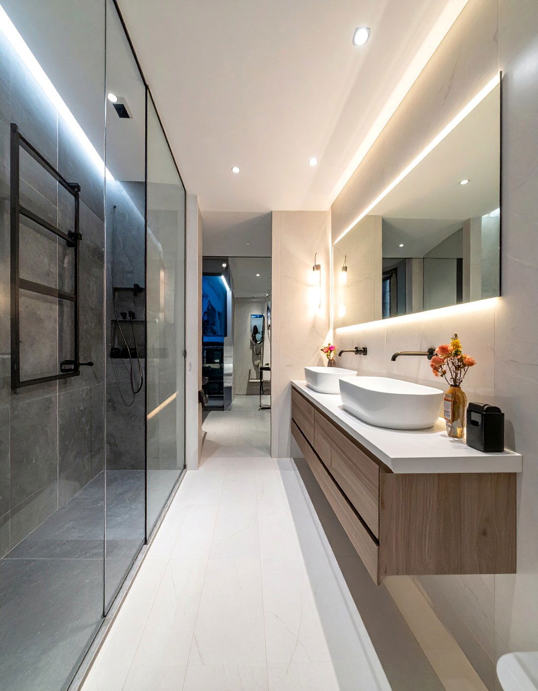 Contemporary Glass and Metal Features - 15 His and Her Bathroom Ideas for a Shared Space